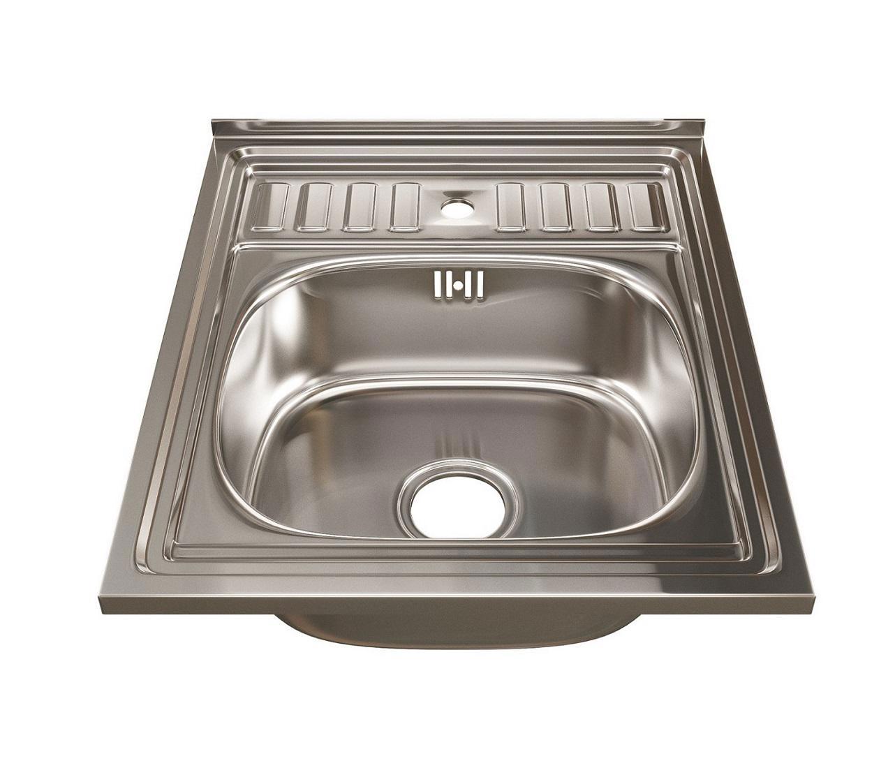 Изображение товара Накладная мойка Mixline 527975 60x50 см глубина чаши 18 см нержавеющая сталь цвет хром