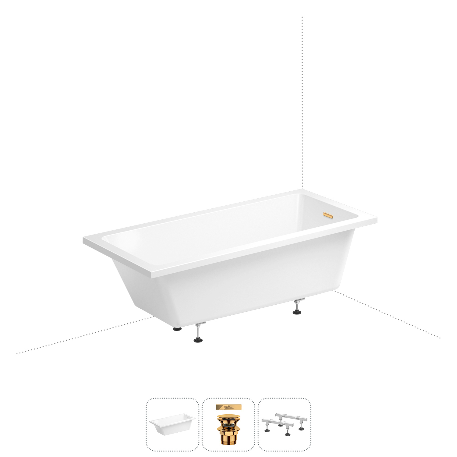Изображение товара Прямоугольная ванна WELLSEE 20212803R акрил 165x80см