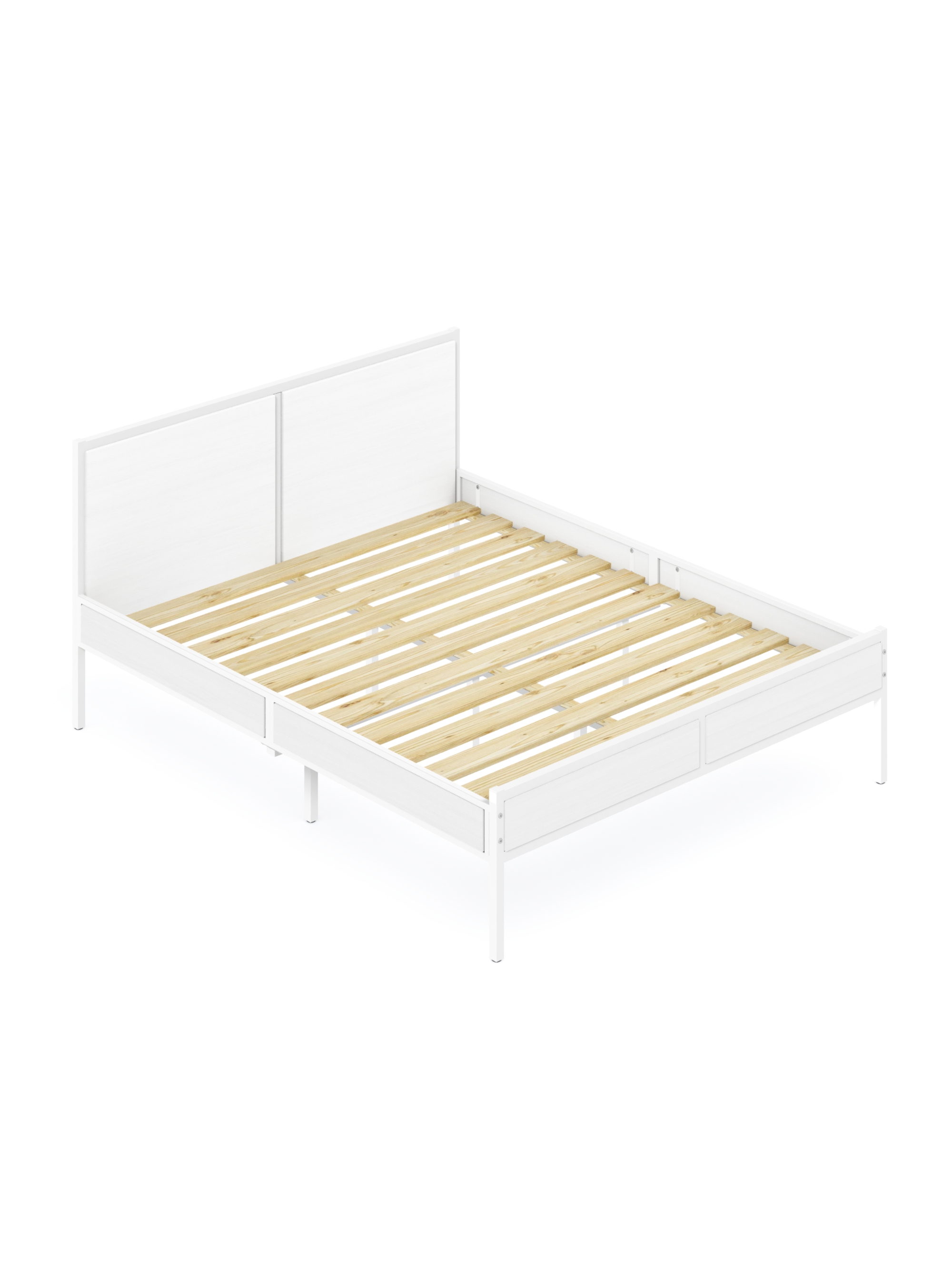 Изображение товара Кровать Solarius Kr160loft-bel-white 165 x 90 x 206 см сосна цвет белый