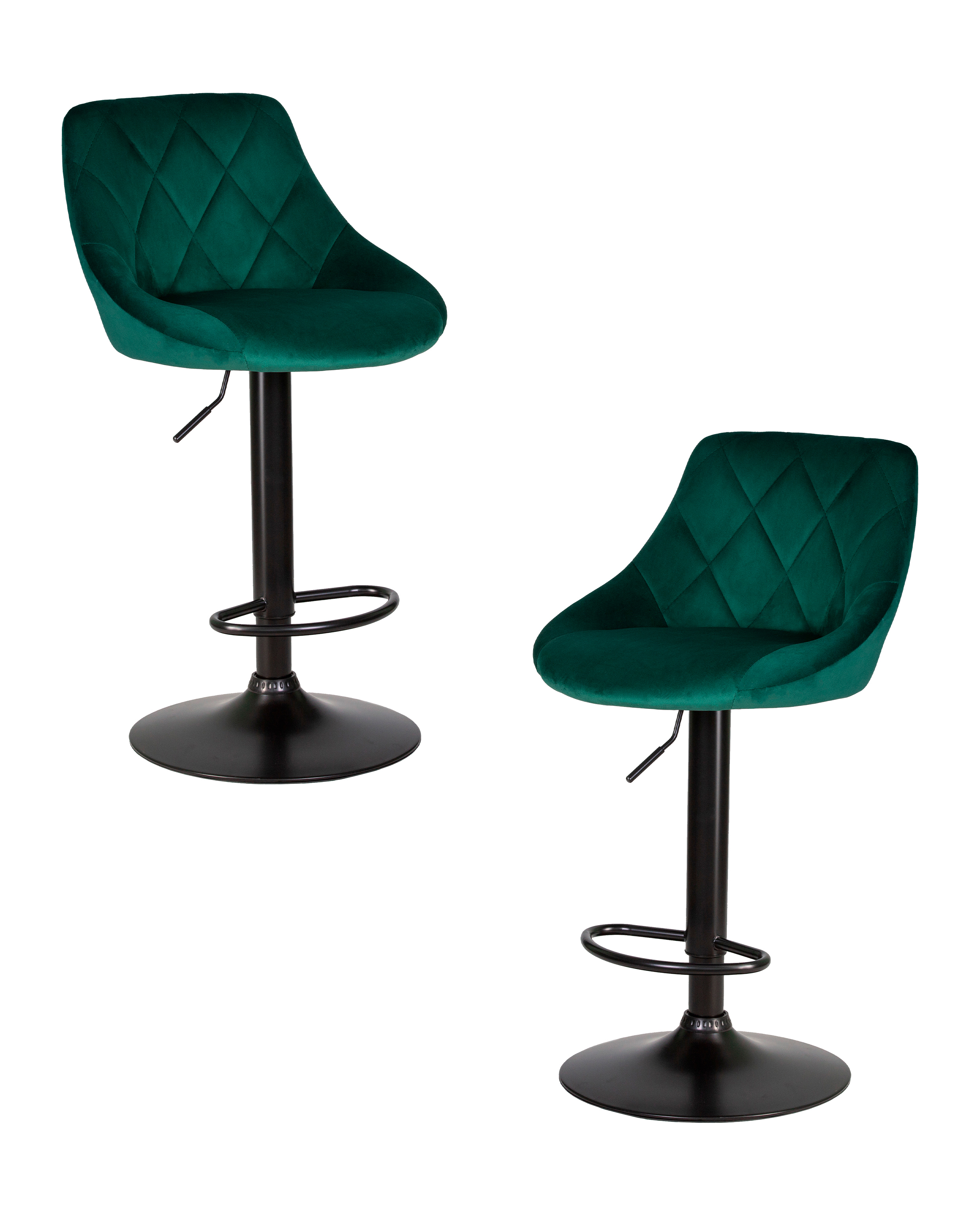 Изображение товара Барный стул Dobrin Logan black lm-5007 зеленый велюр регулировка высоты