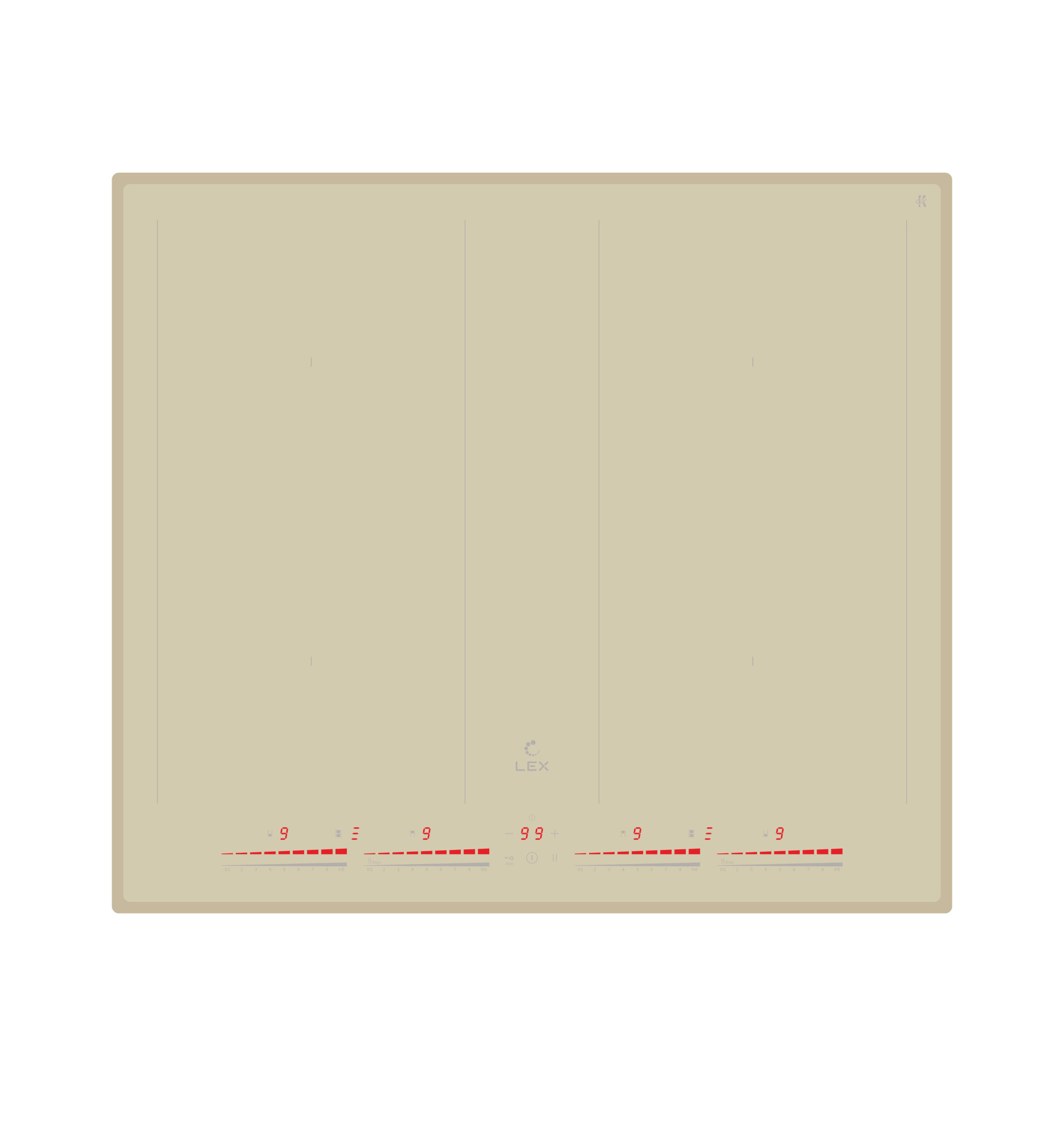 Изображение товара Индукционная варочная панель Lex EVI 641C IV 59 см 4 конфорки цвет слоновая кость