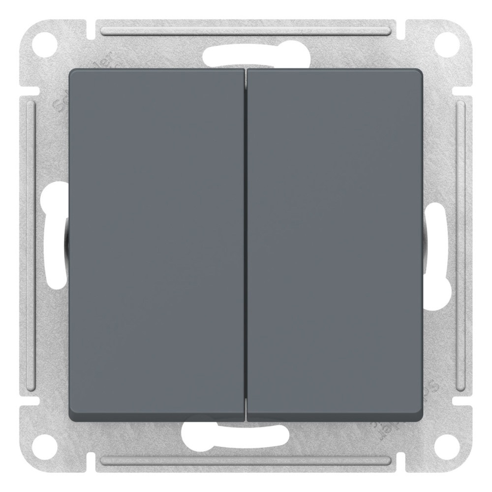Изображение товара Переключатель перекрестный встраиваемый Systeme electric AtlasDesign ATN000773 2 клавиши цвет серый