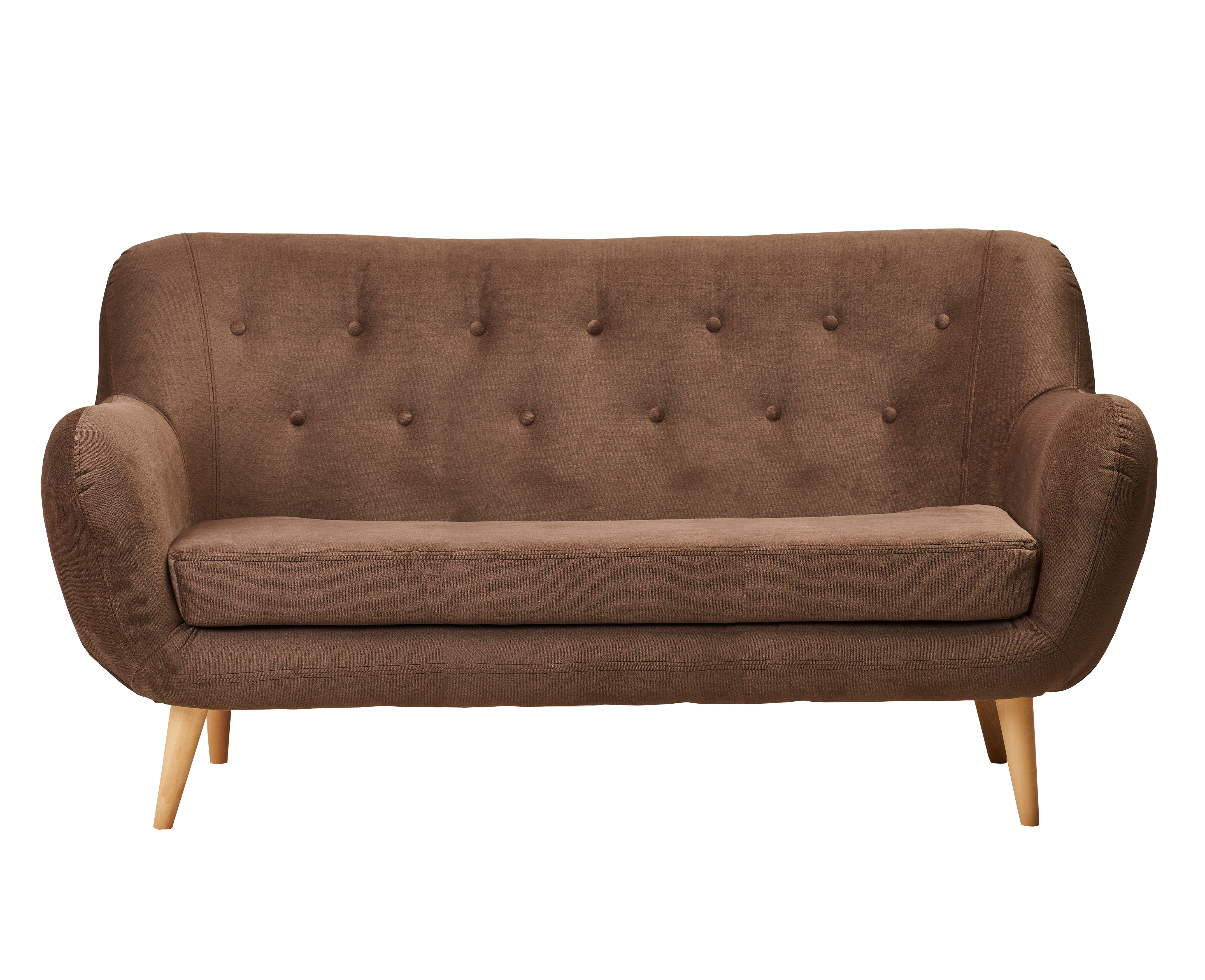 Изображение товара Диван прямой Элефант с велюровым покрытием светло-коричневый