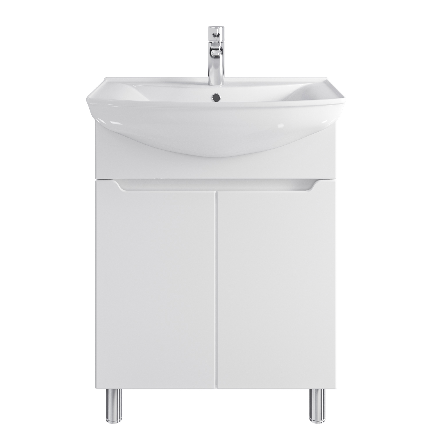 Изображение товара Тумба RUVANN VERY 65 с раковиной — стильная напольная тумба под раковину в белом цвете