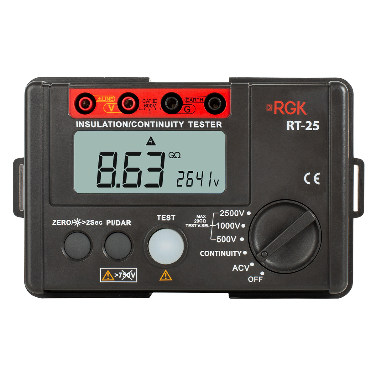 Изображение товара Цифровой мегаомметр RGK RT-25 для диагностики изоляции