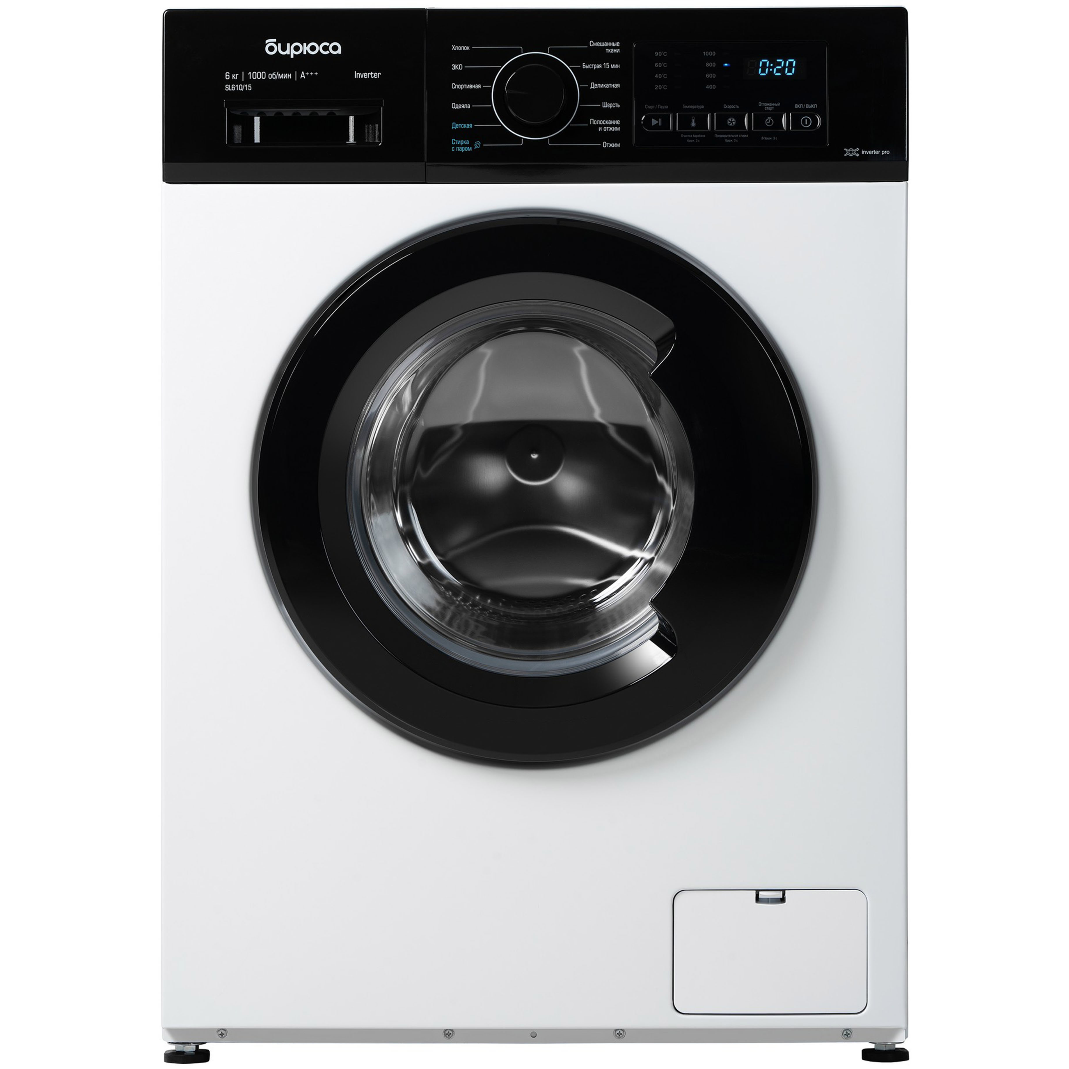 Изображение товара Стиральная машина Бирюса WM-SL610/15, 6 кг, 12 программ, белая