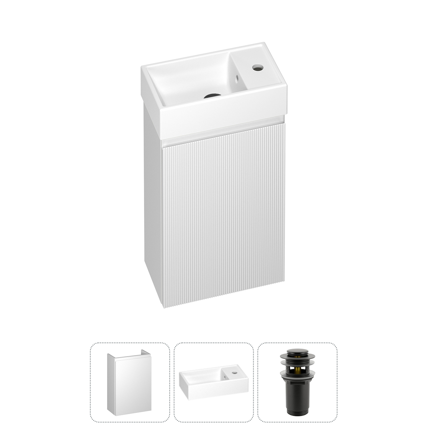 Изображение товара Тумба с раковиной White WC Area 20216827R подвесная с донным клапаном Польша