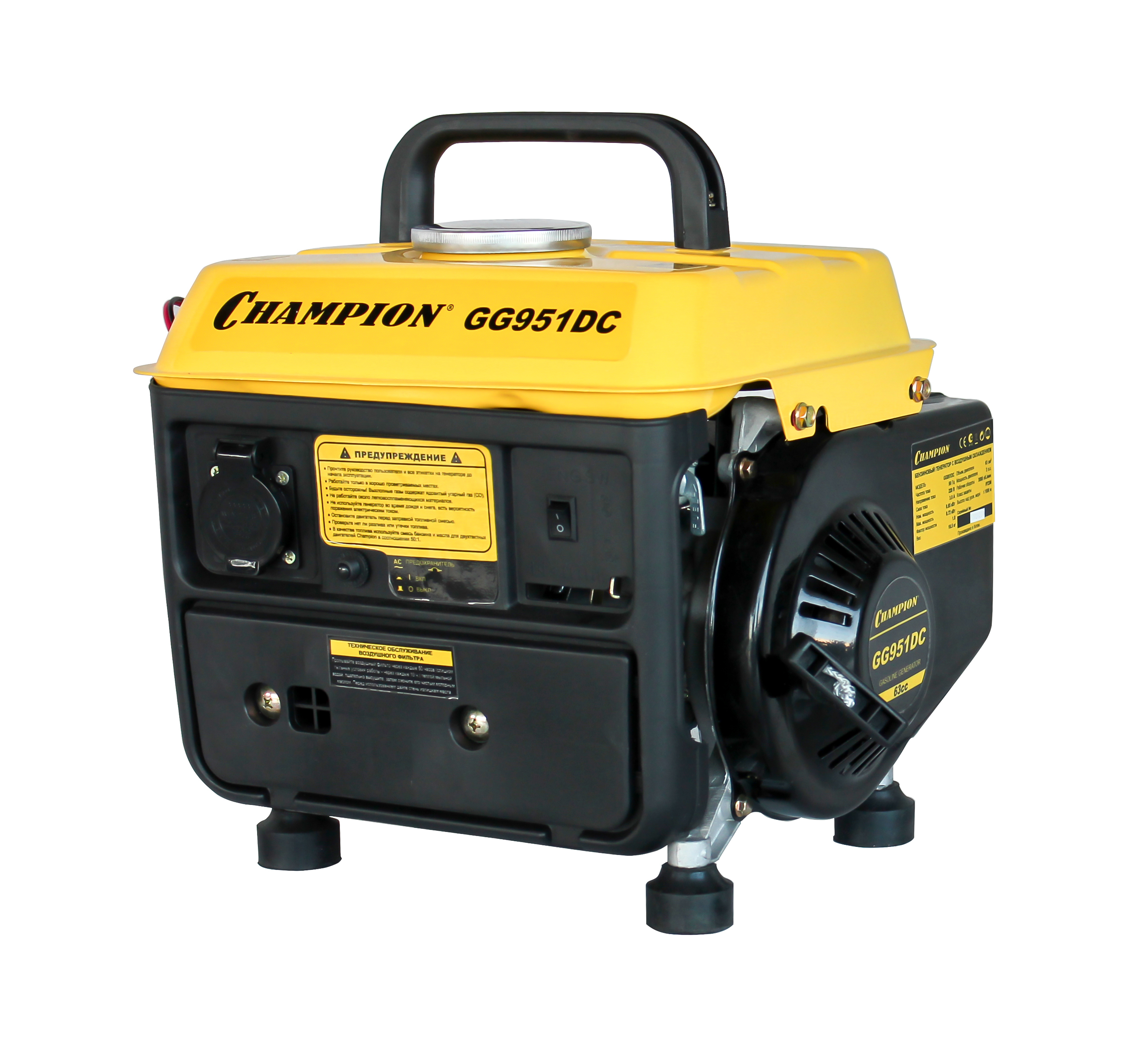 Изображение товара Бензиновый генератор Champion GG951DC 0.72 кВт для дома и дачи