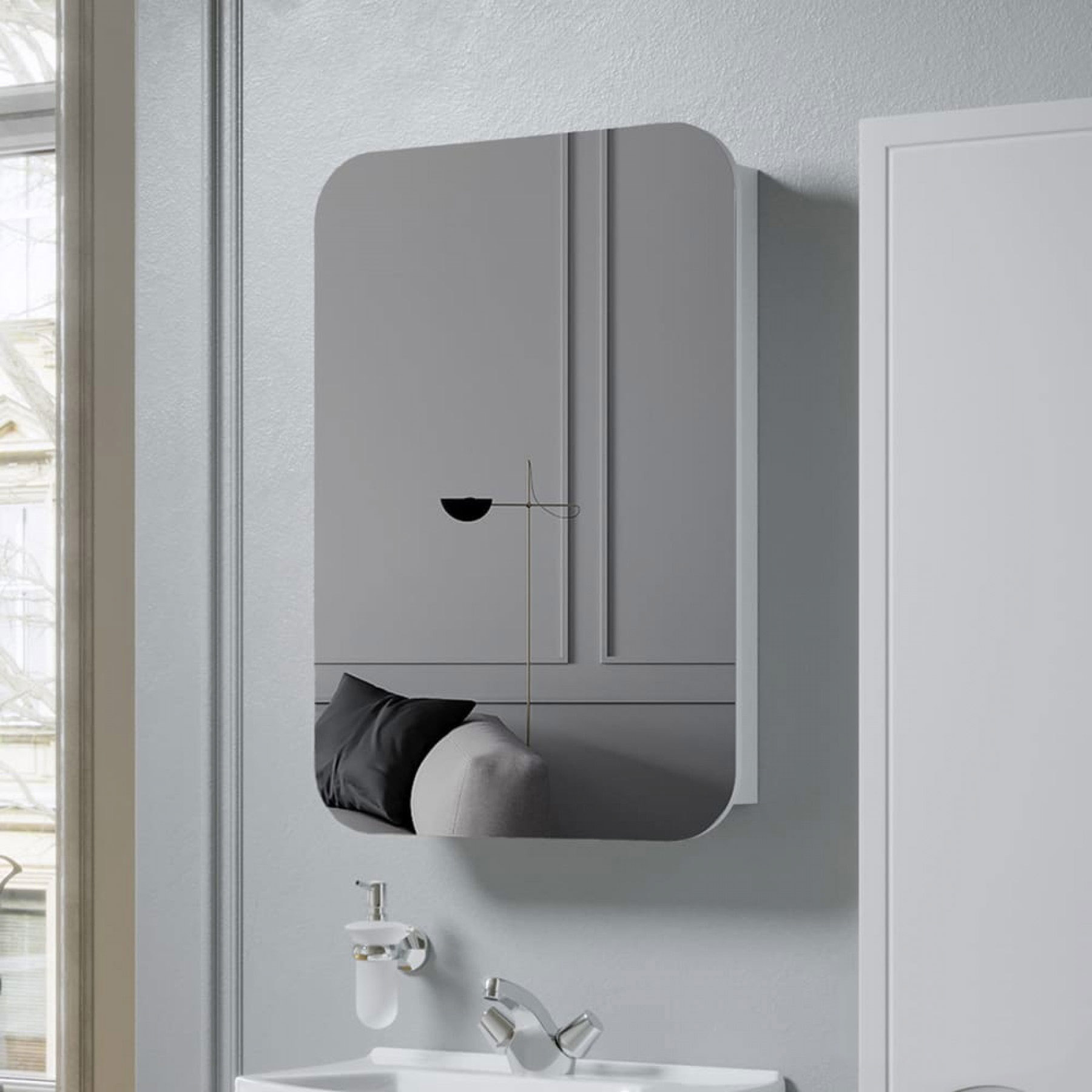 Изображение товара Зеркальный шкаф для ванной Alavann Monaco 55 см - белый