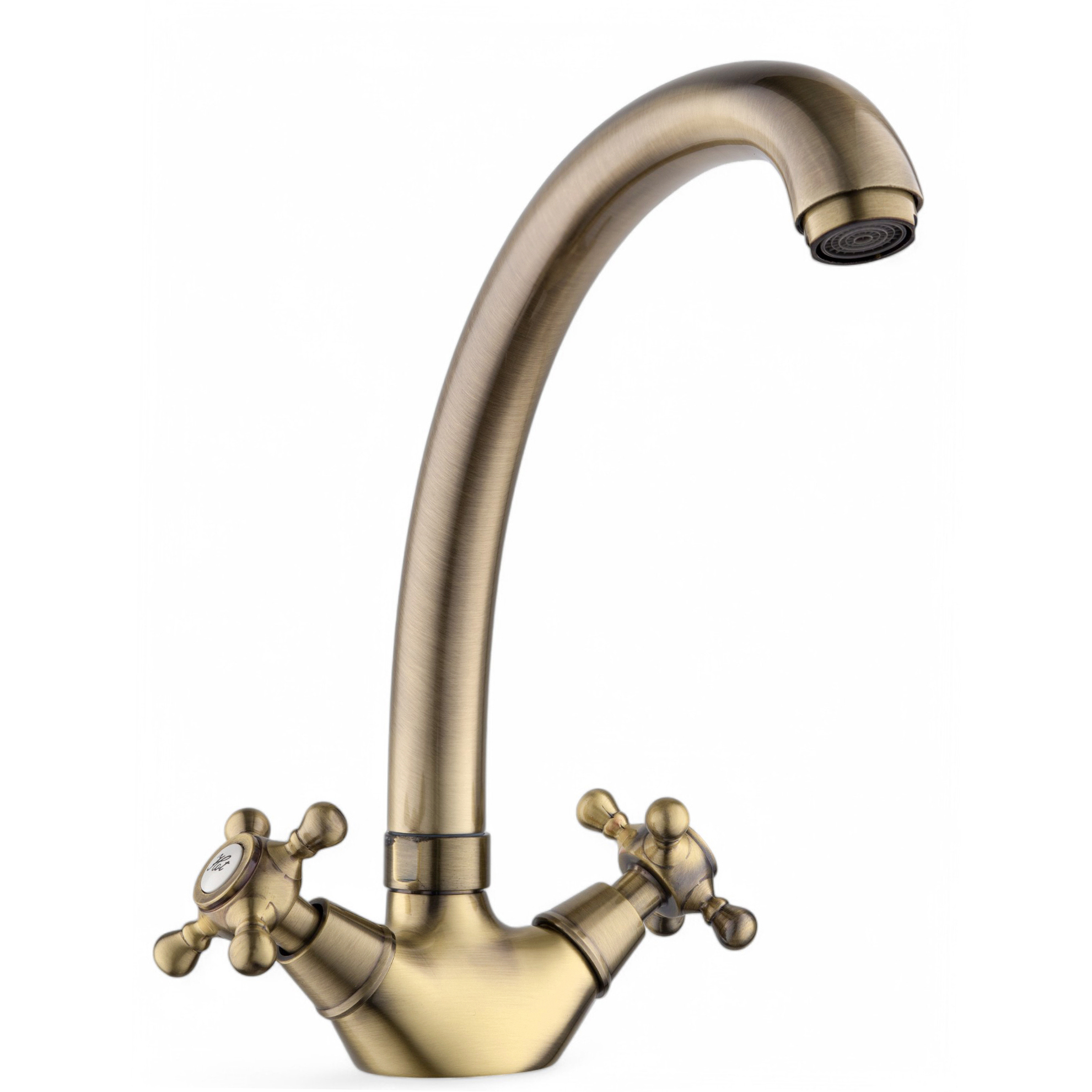 Изображение товара Смеситель для кухни Potato P5960-2 с поворотным изливом бронза