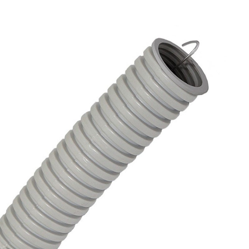 Изображение товара Труба гофрированная Agis profile ПВХ D25 мм 50 м с протяжкой цвет серый