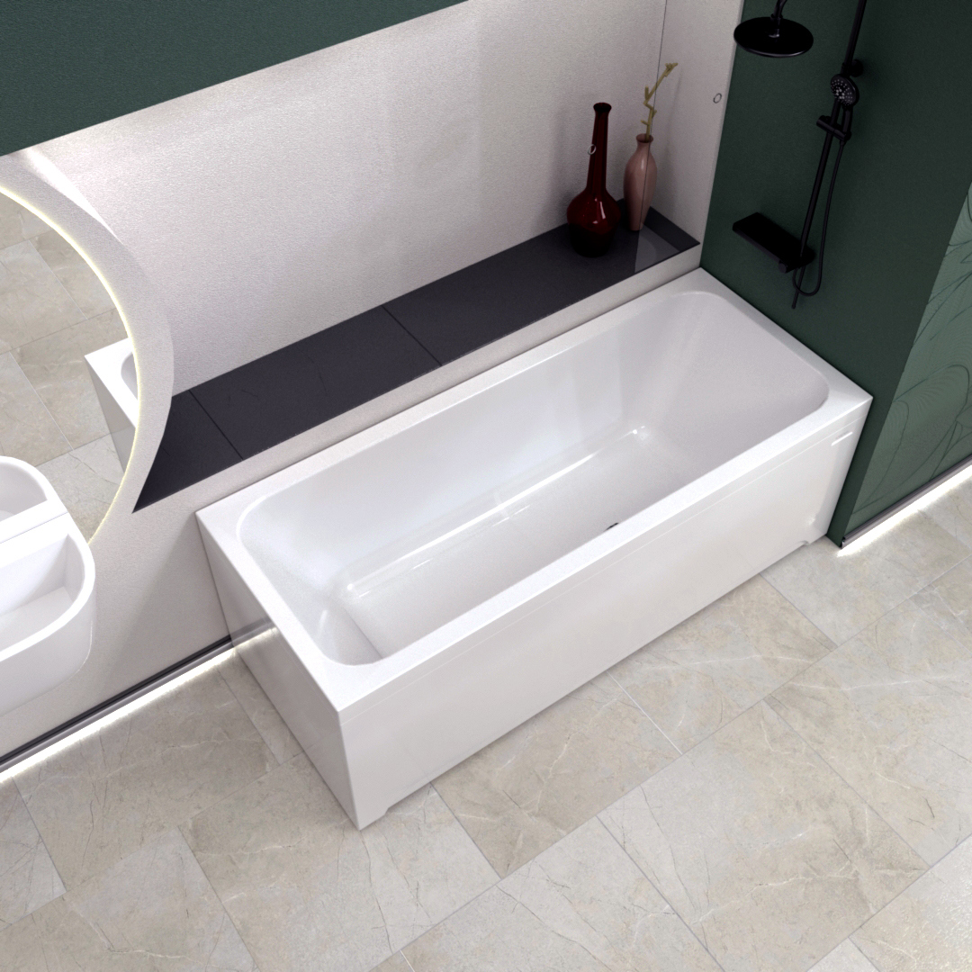 Изображение товара Акриловая ванна Radomir Патрисия 175x75 см прямоугольная с каркасом и панелью