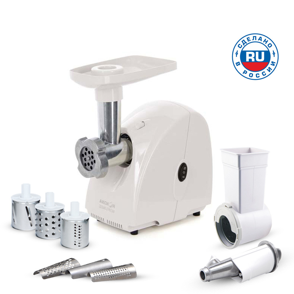 Изображение товара Электрическая мясорубка Аксион М31.02 1500 Вт белая для домашнего использования