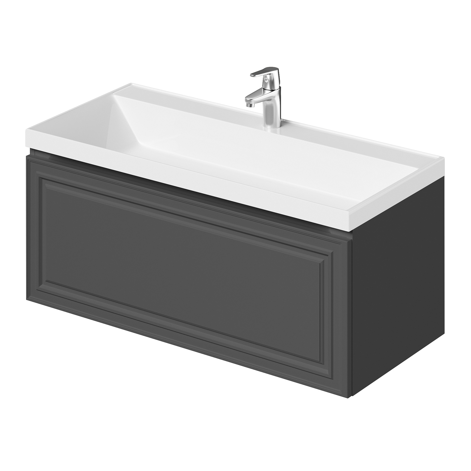 Изображение товара Тумба под раковину Итана Verona 2.0 100 цвет графит с раковиной