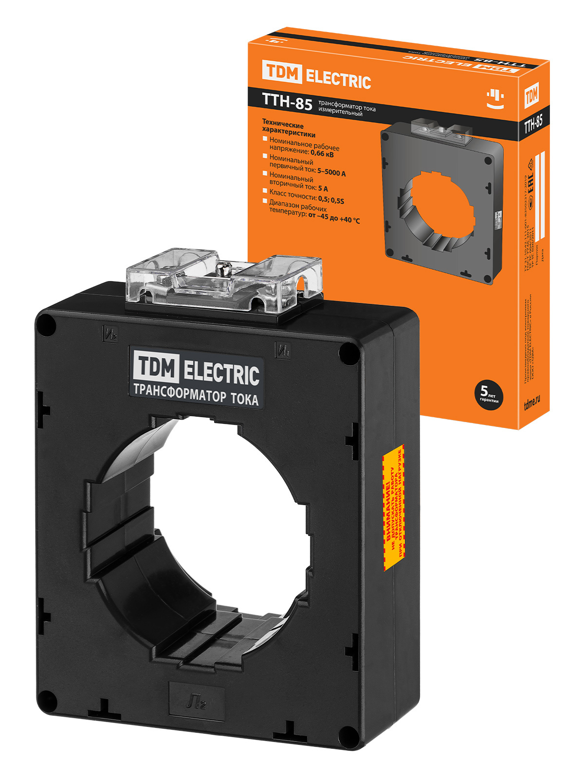 Изображение товара Трансформатор тока измерительный Tdm electric ТТН 85/1500/5-15VA/0.5-Р