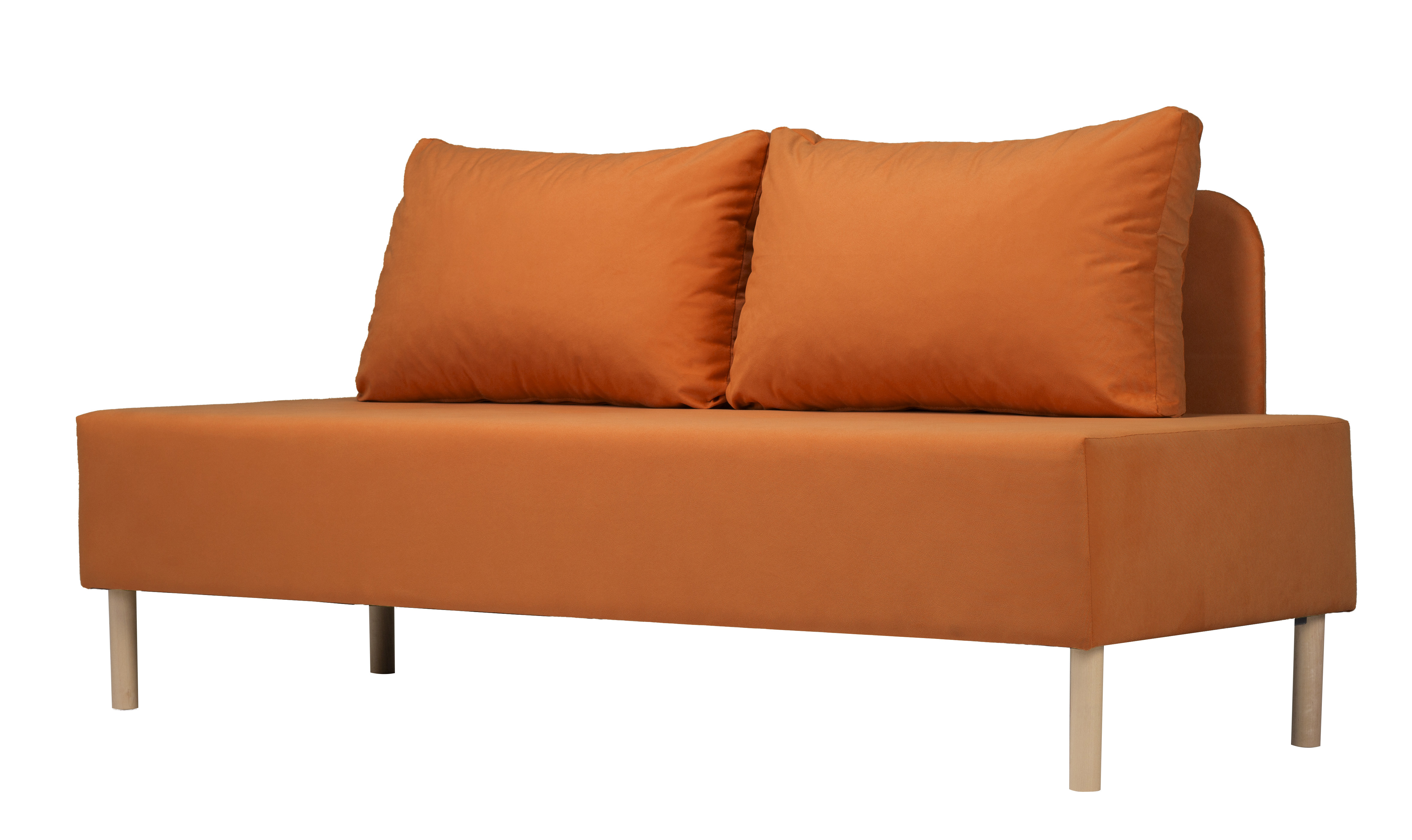 Изображение товара Диван прямой из велюра оранжевого цвета 192x80x90 см Татуин