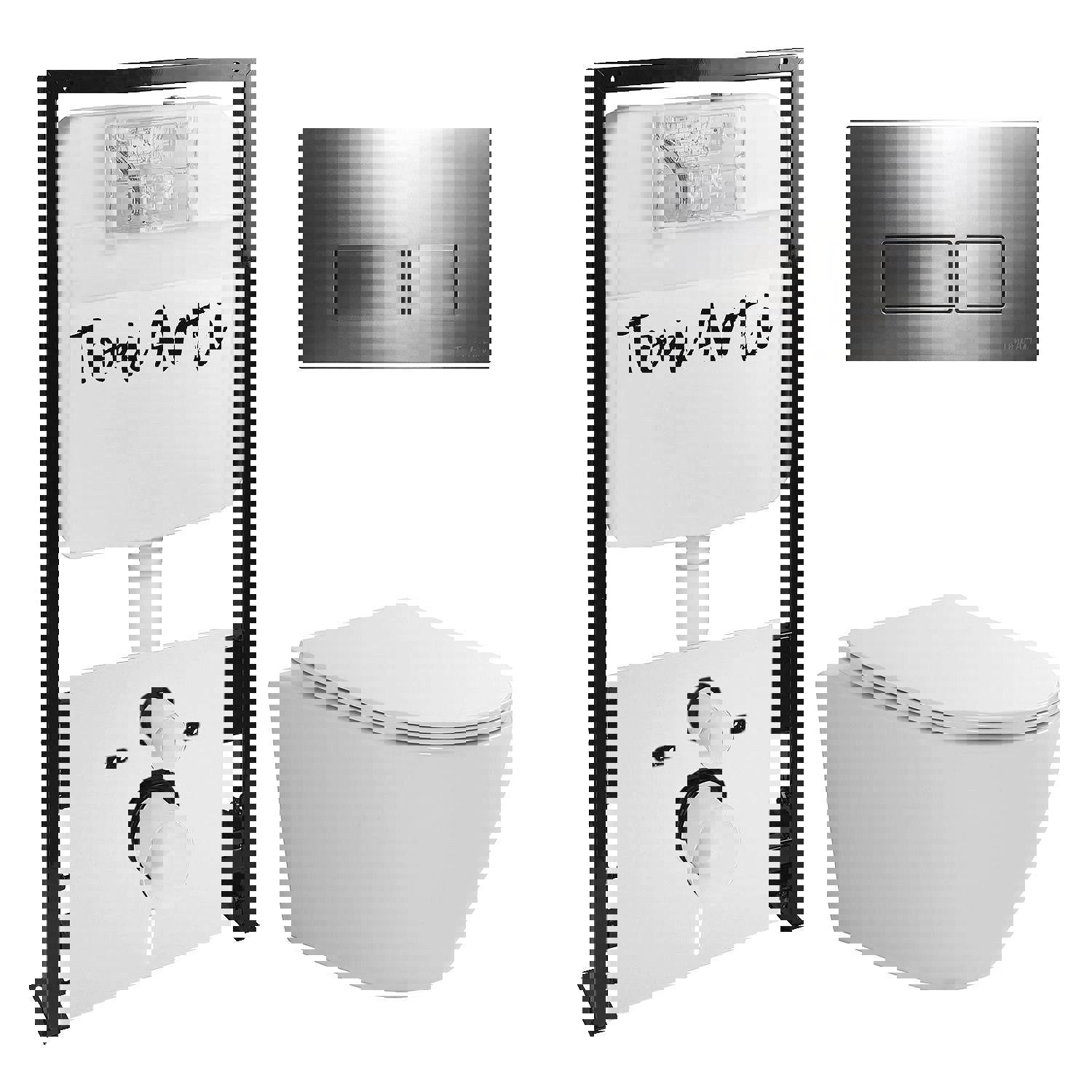 Изображение товара Комплект инсталляции с подвесным унитазом TONI ARTI TA-01 Russi и кнопкой Noche TA-0047