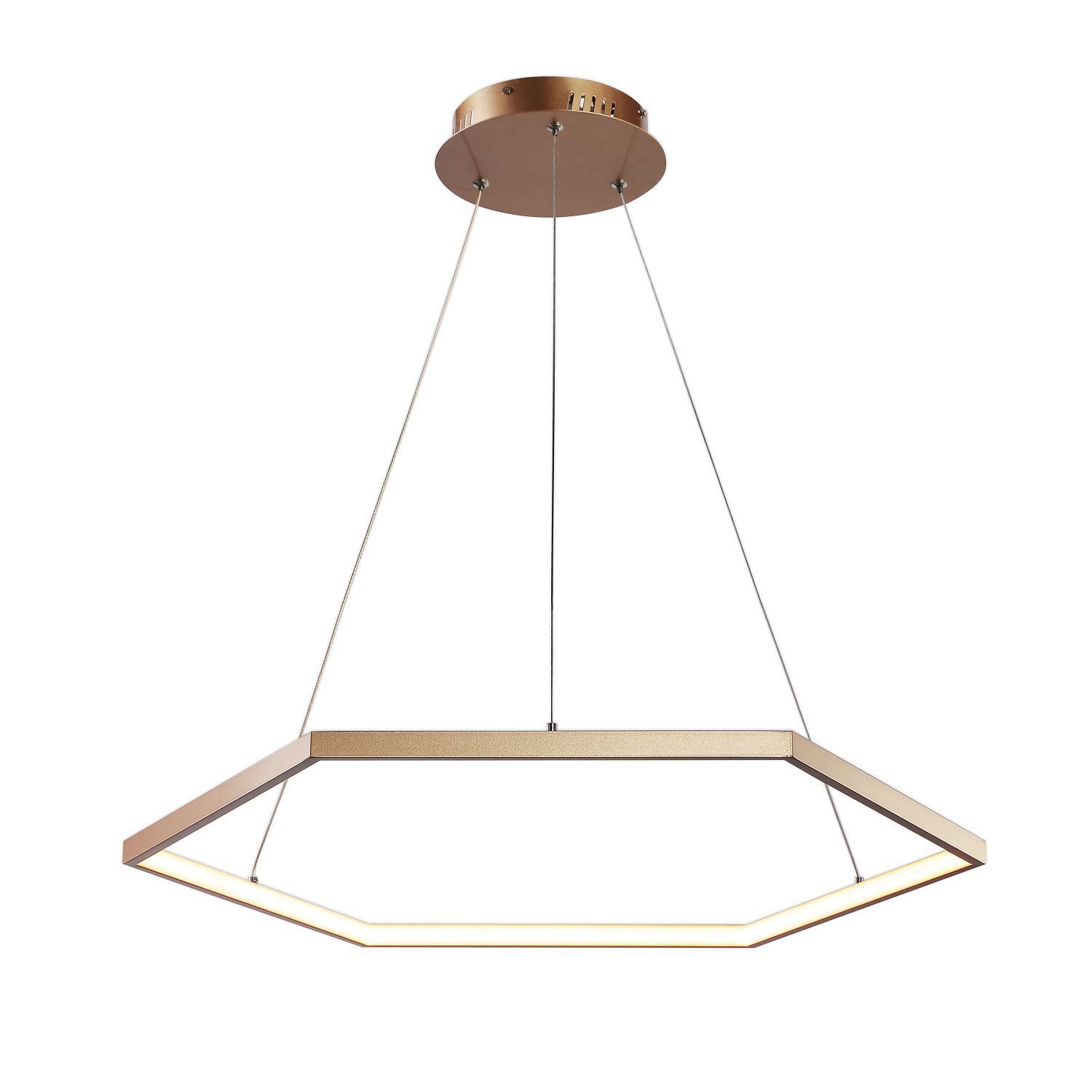 Изображение товара Люстра подвесная светодиодная Favourite Hexagon Fv_2103-6p 16 м² теплый белый (желтый) свет цвет золотистый