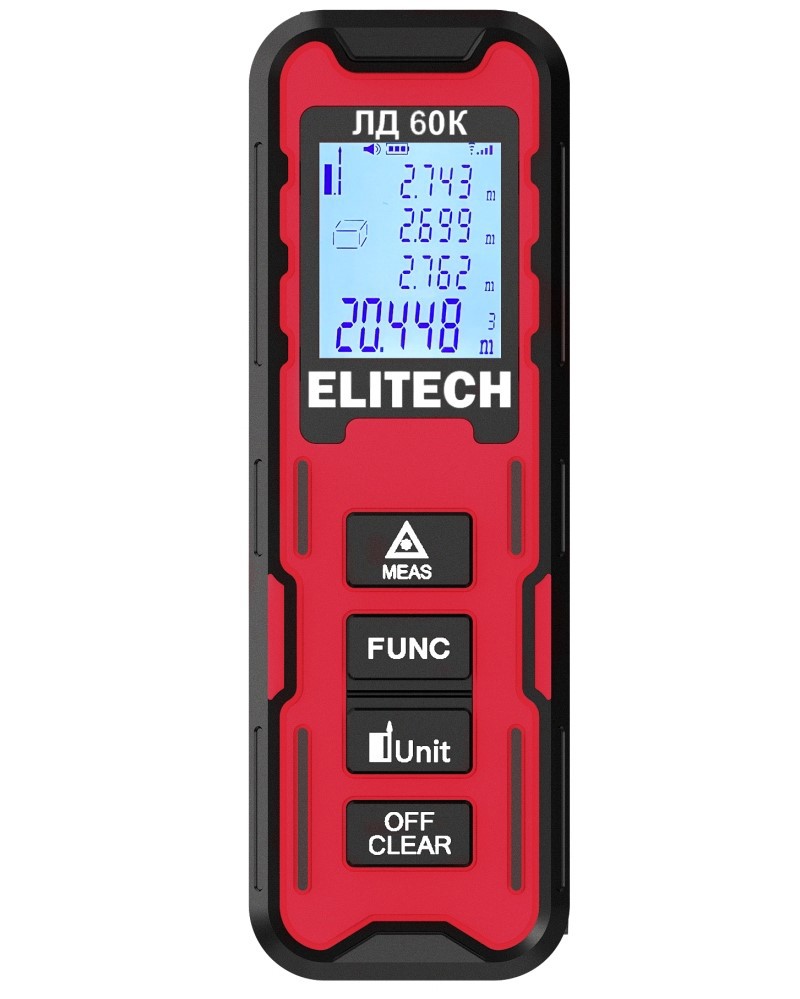 Изображение товара Дальномер лазерный Elitech ЛД 60К с точностью 3 мм и дальностью 60 м
