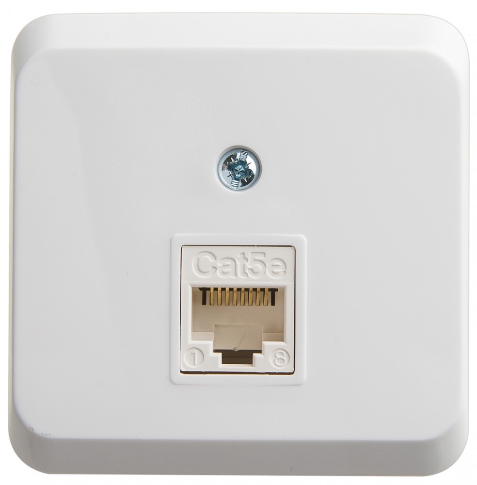 Изображение товара Розетка компьютерная накладная Systeme electric Этюд KOMA-001B RJ45 цвет белый