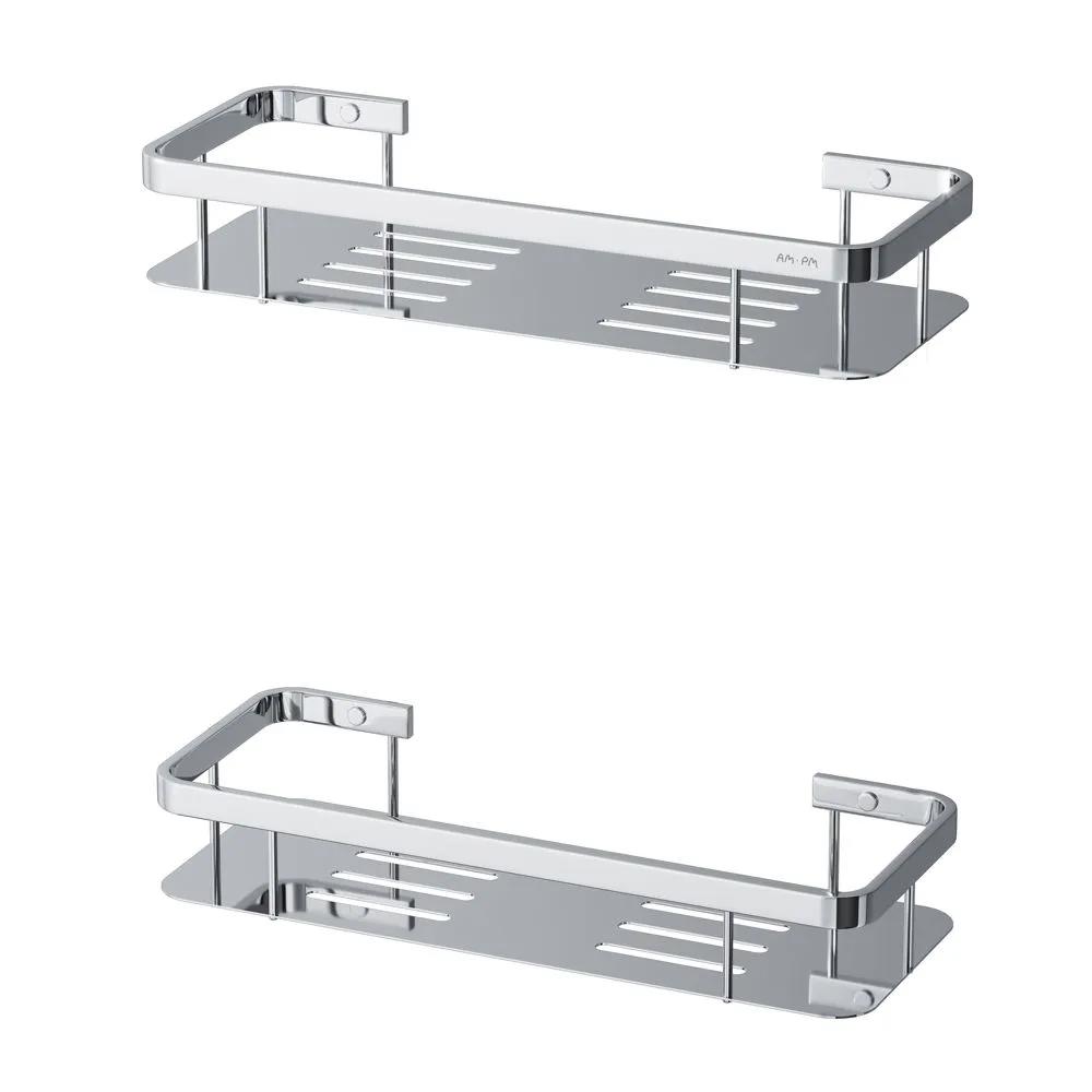 Изображение товара Подвесная полка для ванной AM.PM Sense L прямоугольная с двумя ярусами нержавеющая сталь