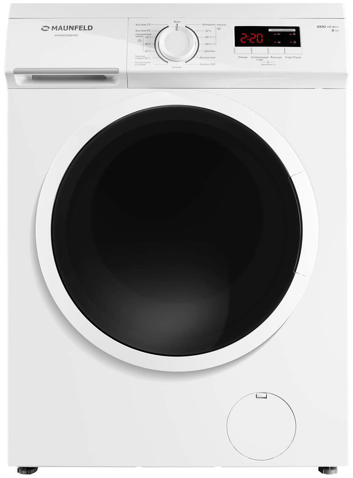 Изображение товара Стиральная машина MAUNFELD MFWM106WH05 с максимальной загрузкой 6 кг