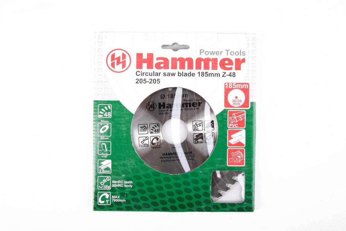 Изображение товара Диск пильный по ламинату Hammer Flex CSB PL 185x30x2.3 мм 48Т для дерева фанеры
