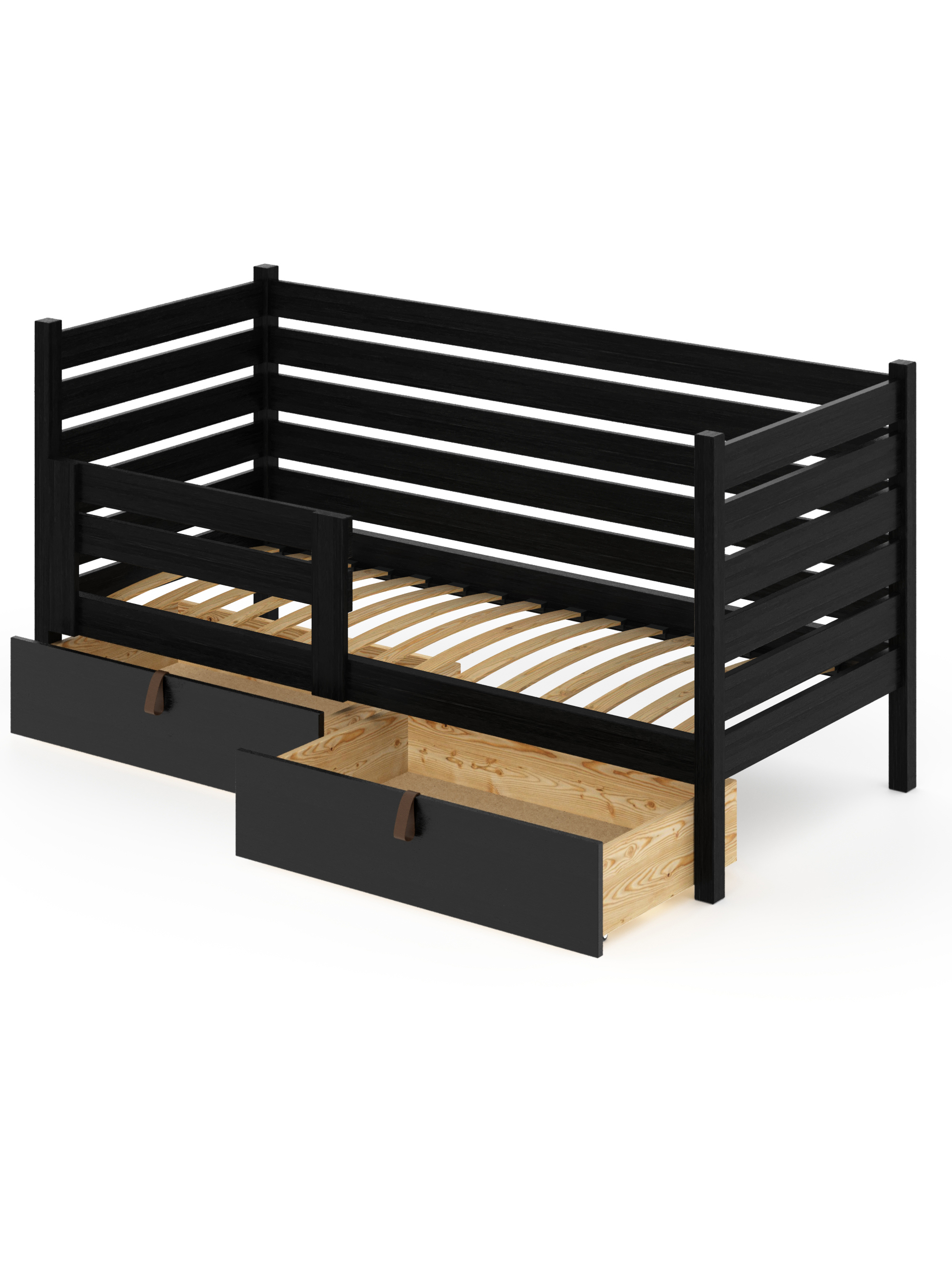 Изображение товара Кровать Solarius Det-spin80-200onix-orto-2yash 90 x 101 x 210 см сосна цвет черный