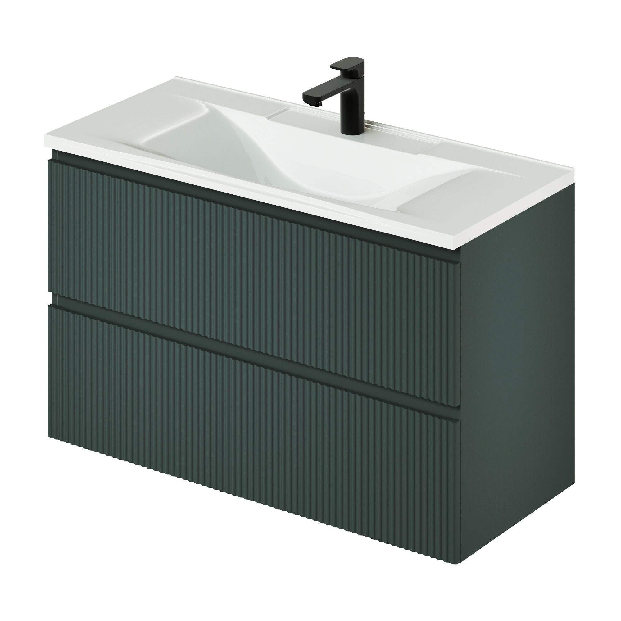 Изображение товара Тумба подвесная Итана Kate 100 с раковиной 98.7х64х43.8 см зеленый Изображение товара Тумба подвесная Итана Kate 100 с раковиной 98.7х64х43.8 см зеленый