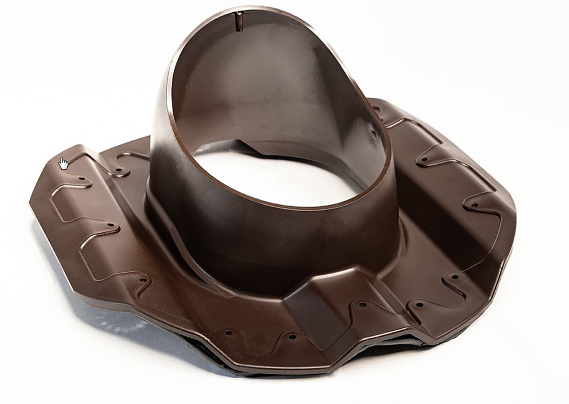 Изображение товара Проходной элемент PROF-20 POLIVENT коричневый для металлопрофиля 395х360х170 мм