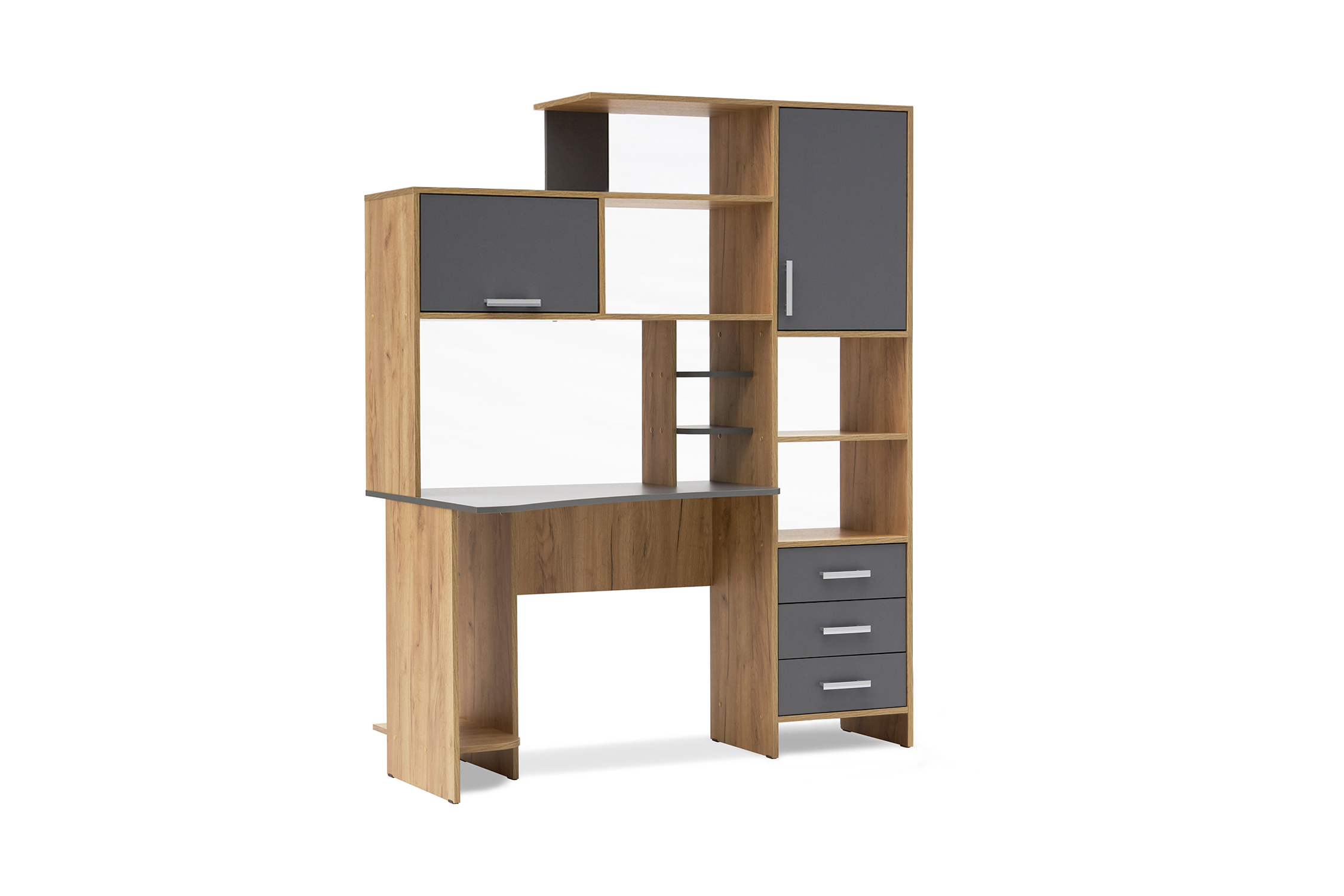 Изображение товара Письменный стол Нонтон 08-202688 150x182x81.4 см ЛДСП графит дуб крафт золотой