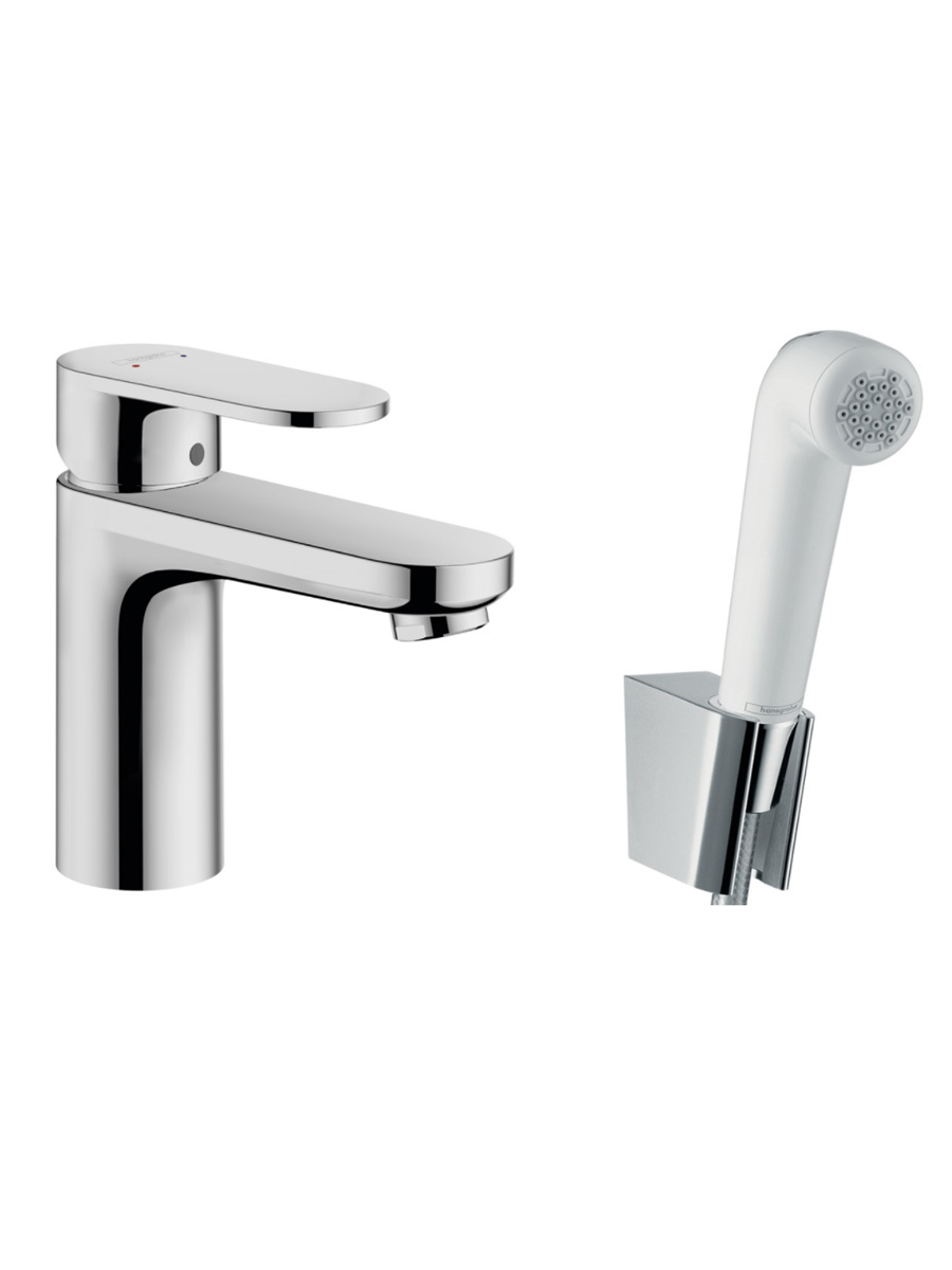 Изображение товара Смеситель для раковины Hansgrohe Vernis Blend 71215000 с гигиеническим душем и керамическим механиз