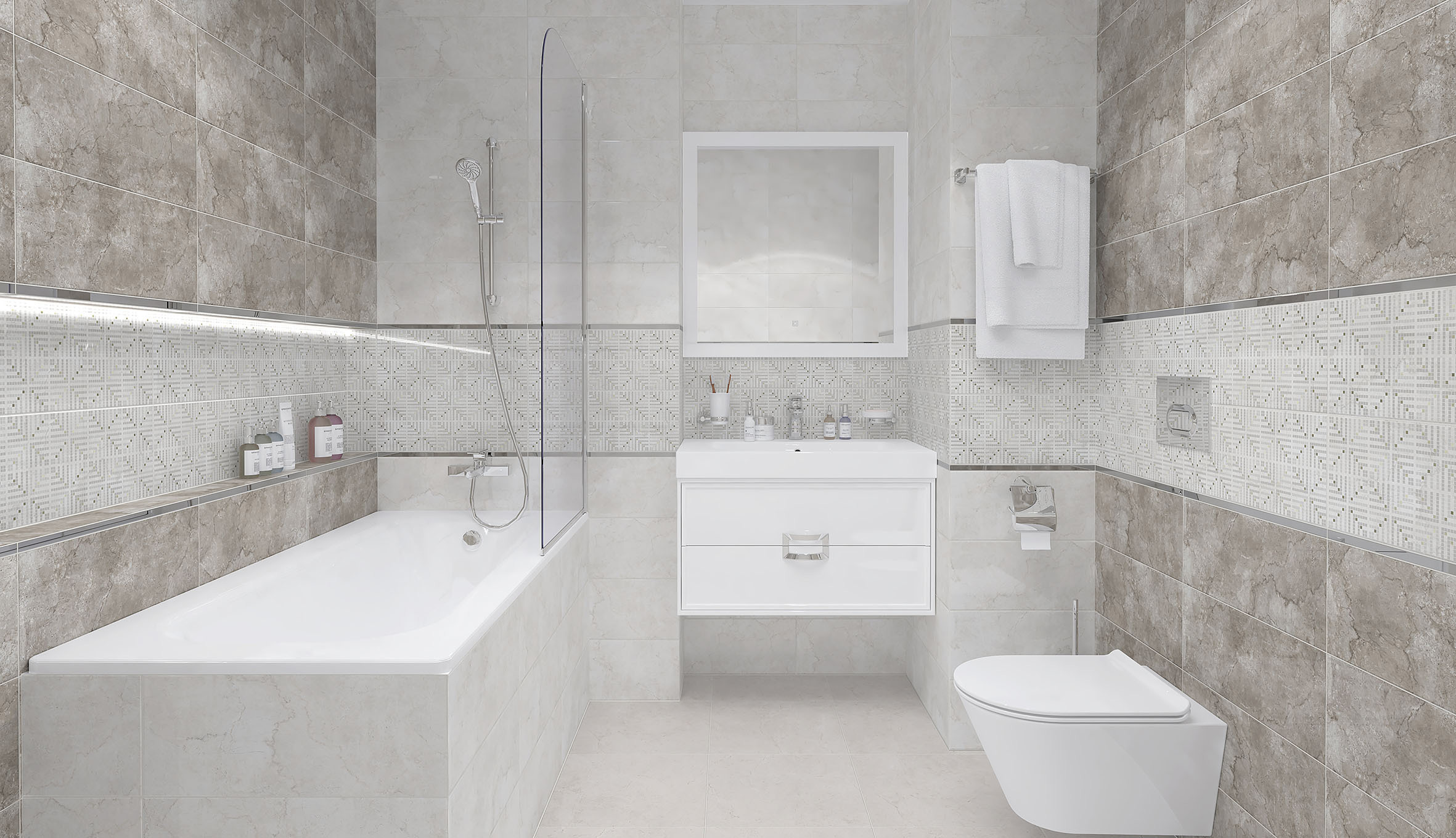 Изображение товара Керамическая плитка Laparet Savia 20x50 см бежевый мрамор 1.1 м²