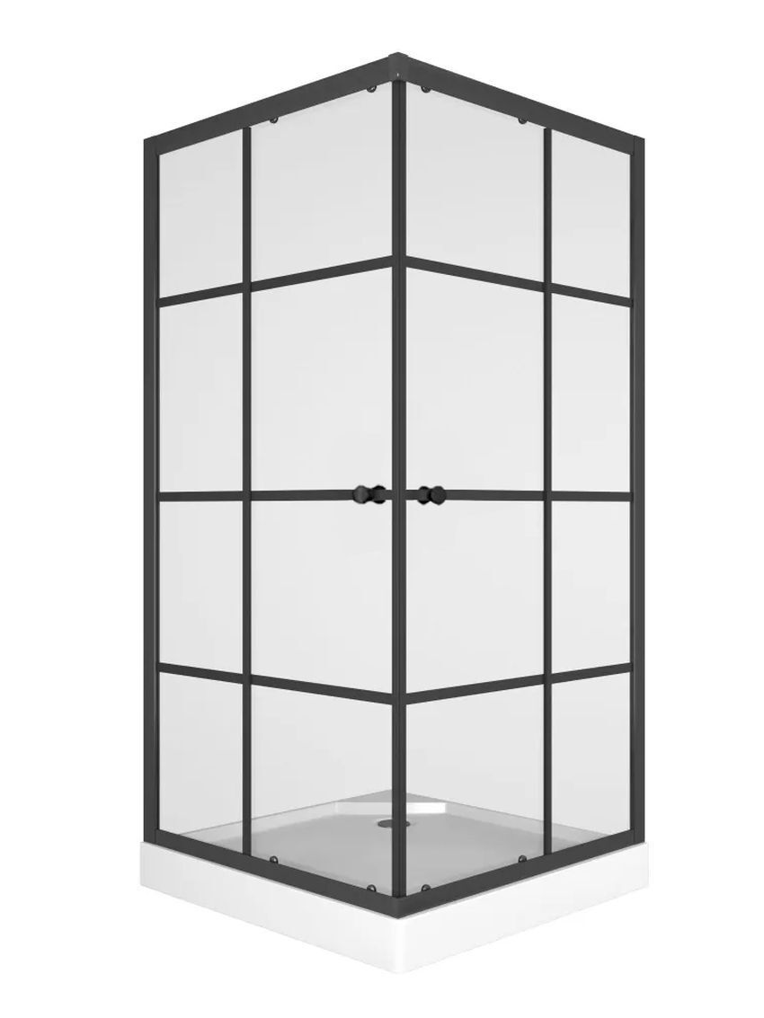 Изображение товара Душевой уголок Bauedge Ty0047 квадрат 90x90 см с хромированным профилем и прозрачным стеклом