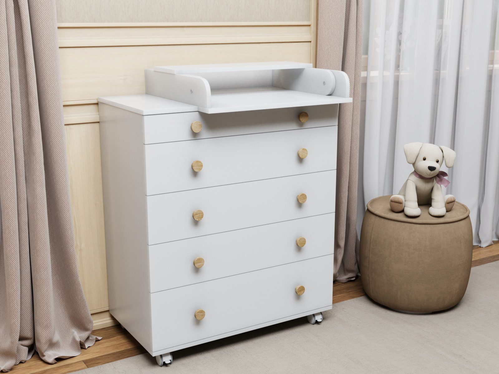 Изображение товара Комод Incanto Идеальный 5 ящиков белый 81х45х89 см