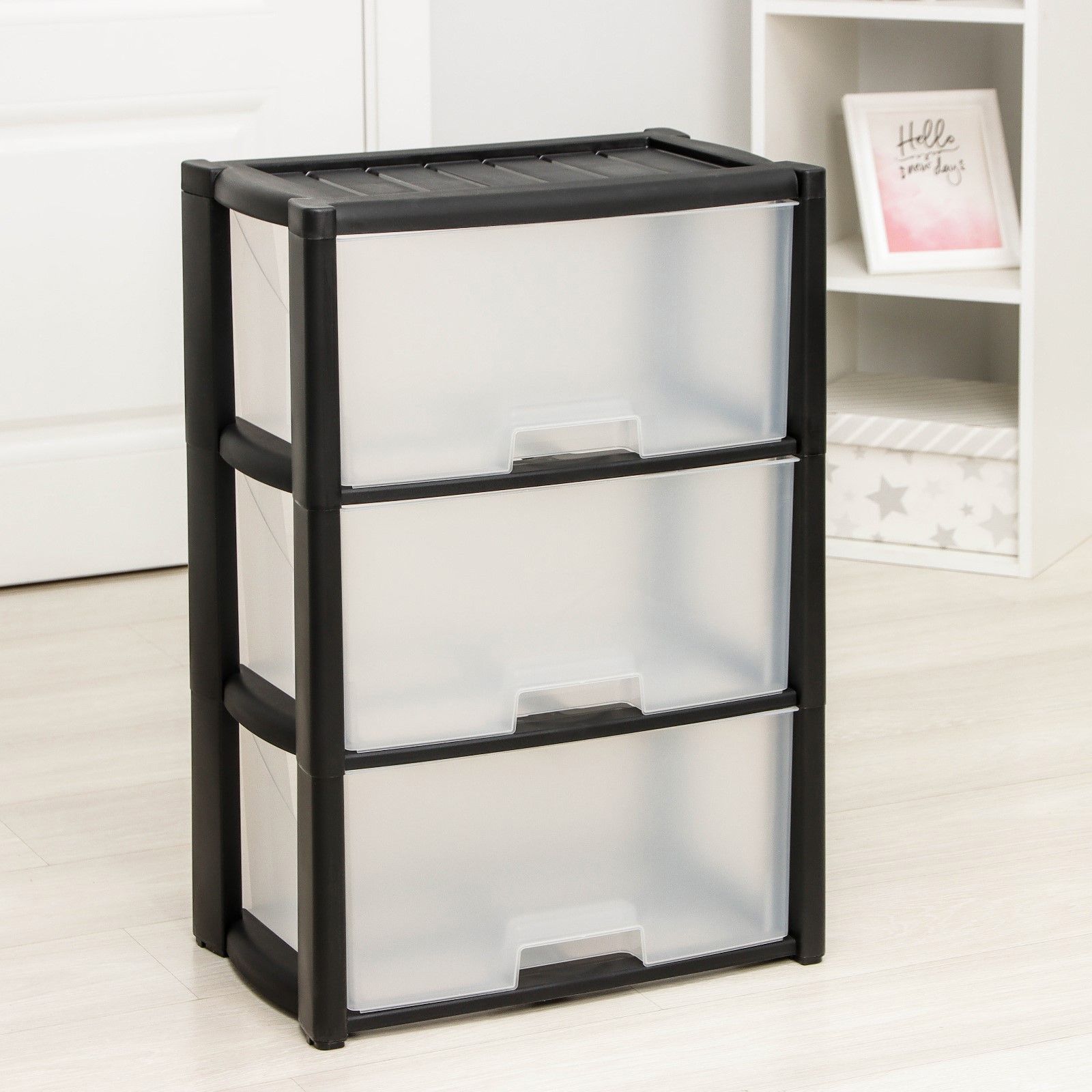 Изображение товара Комод Альтернатива 4967757 3 ящика пластиковый черный для детской комнаты