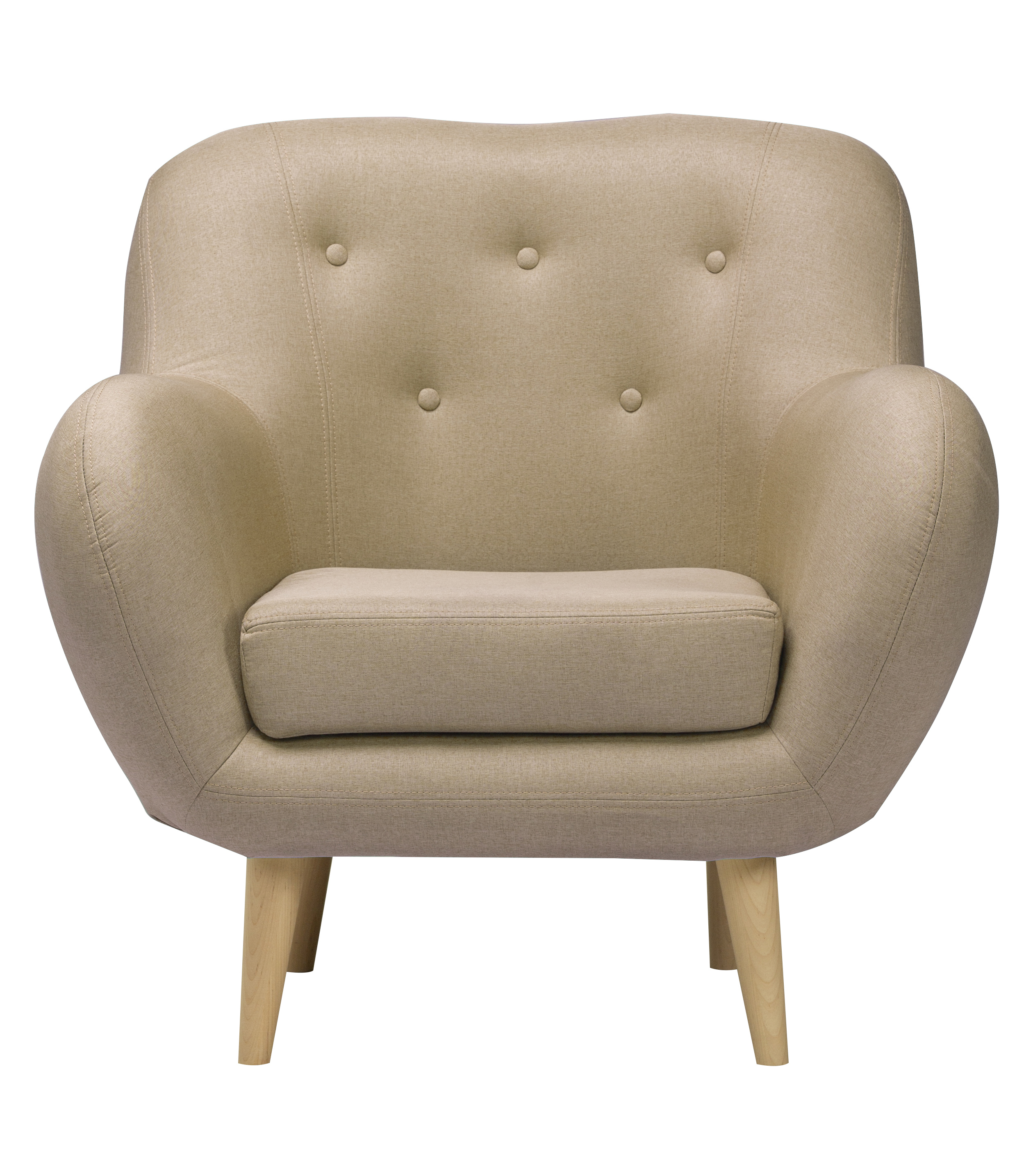 Изображение товара Кресло Элефант темно-бежевое с каретной стяжкой 75x90x85 см