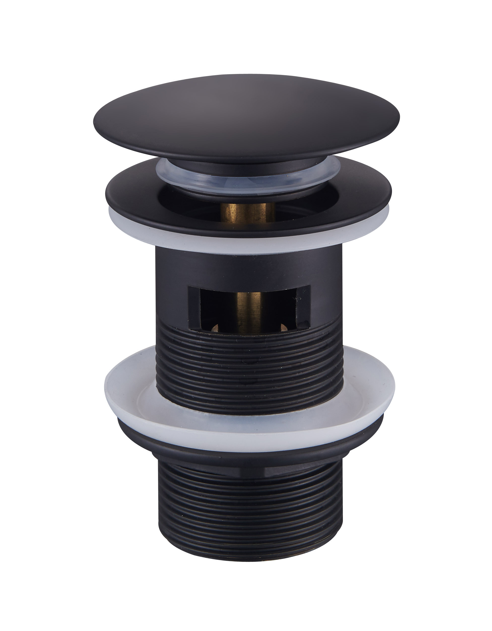Изображение товара Донный клапан для раковины Raglo R600.03.06 D50 мм клик-клак с переливом латунь цвет черный