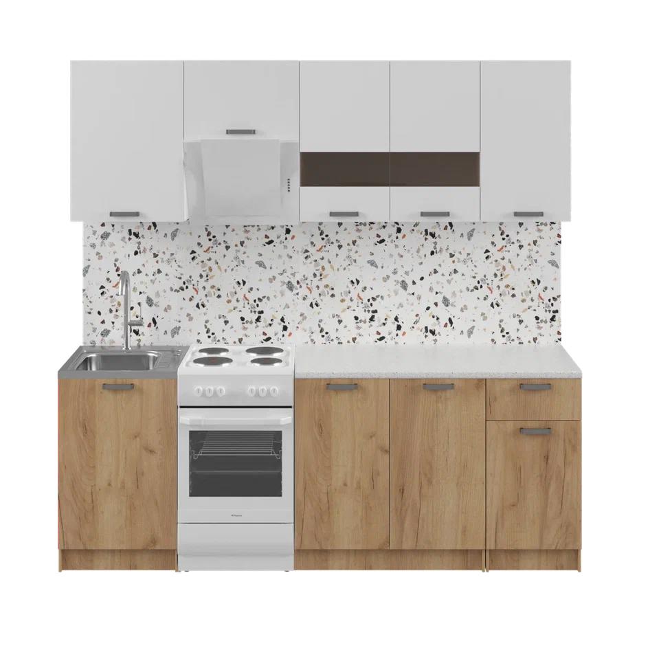 Изображение товара Кухонный гарнитур Альбина Розалия ЛДСП 170x150x430 см цвет дуб крафт золотой Изображение товара Кухонный гарнитур Альбина Розалия ЛДСП 170x150x430 см цвет дуб крафт золотой