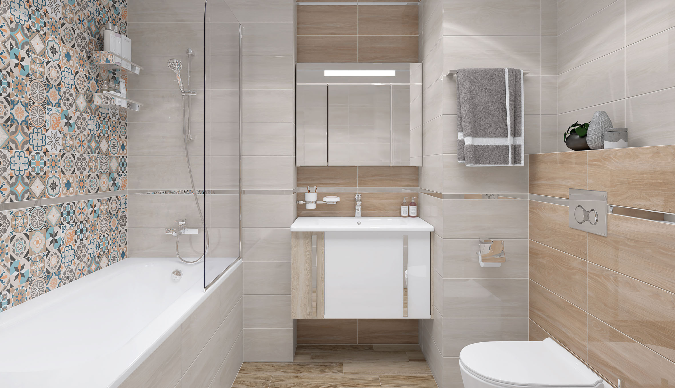 Изображение товара Керамическая плитка Laparet Oliver х9999284068 20x50см 1.1 м² цвет разноцветный, цена за упаковку