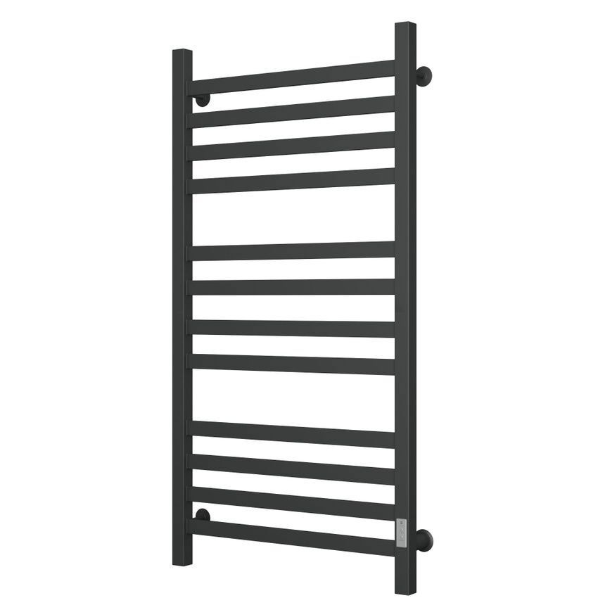 Изображение товара Полотенцесушитель электрический профильный Bauedge В81/10 1200x600 мм 129 Вт лесенка цвет черный матовый