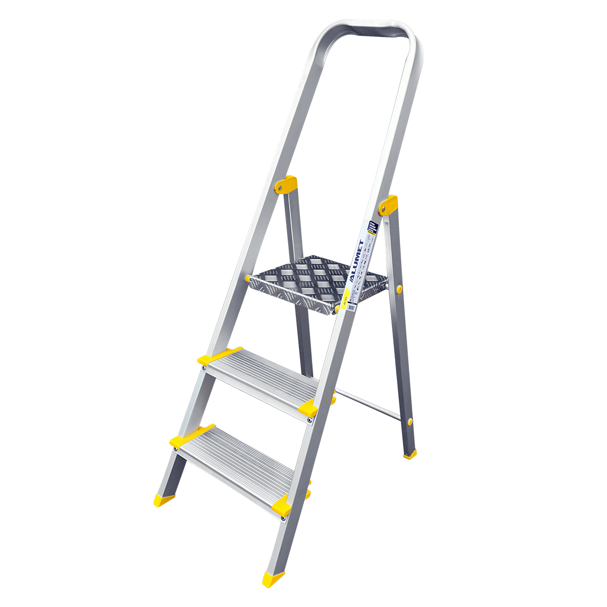 Изображение товара Стремянка алюминиевая Алюмет 275843 3 ступени, максимальная нагрузка 150 кг