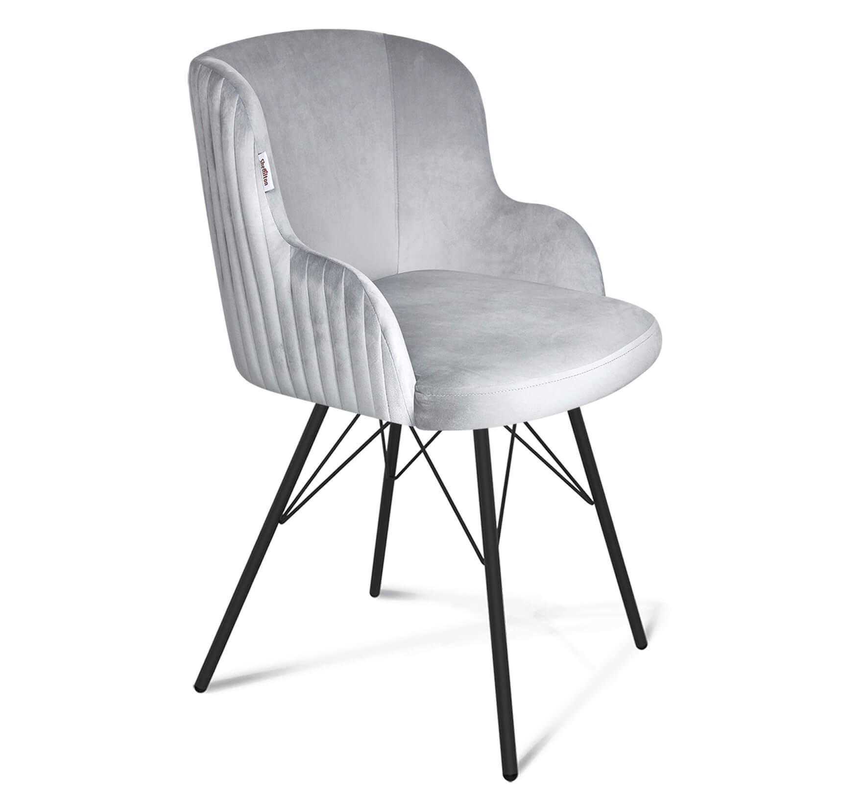 Изображение товара Стул Sheffilton 4503806201 из микровелюра с металлическим каркасом, серый