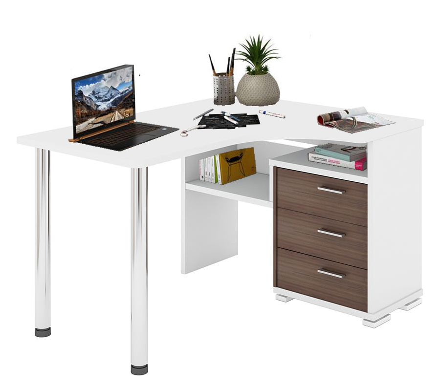 Изображение товара Стол Мэрдэс СР-132С-130 угловой белый ясень шимо темный Россия