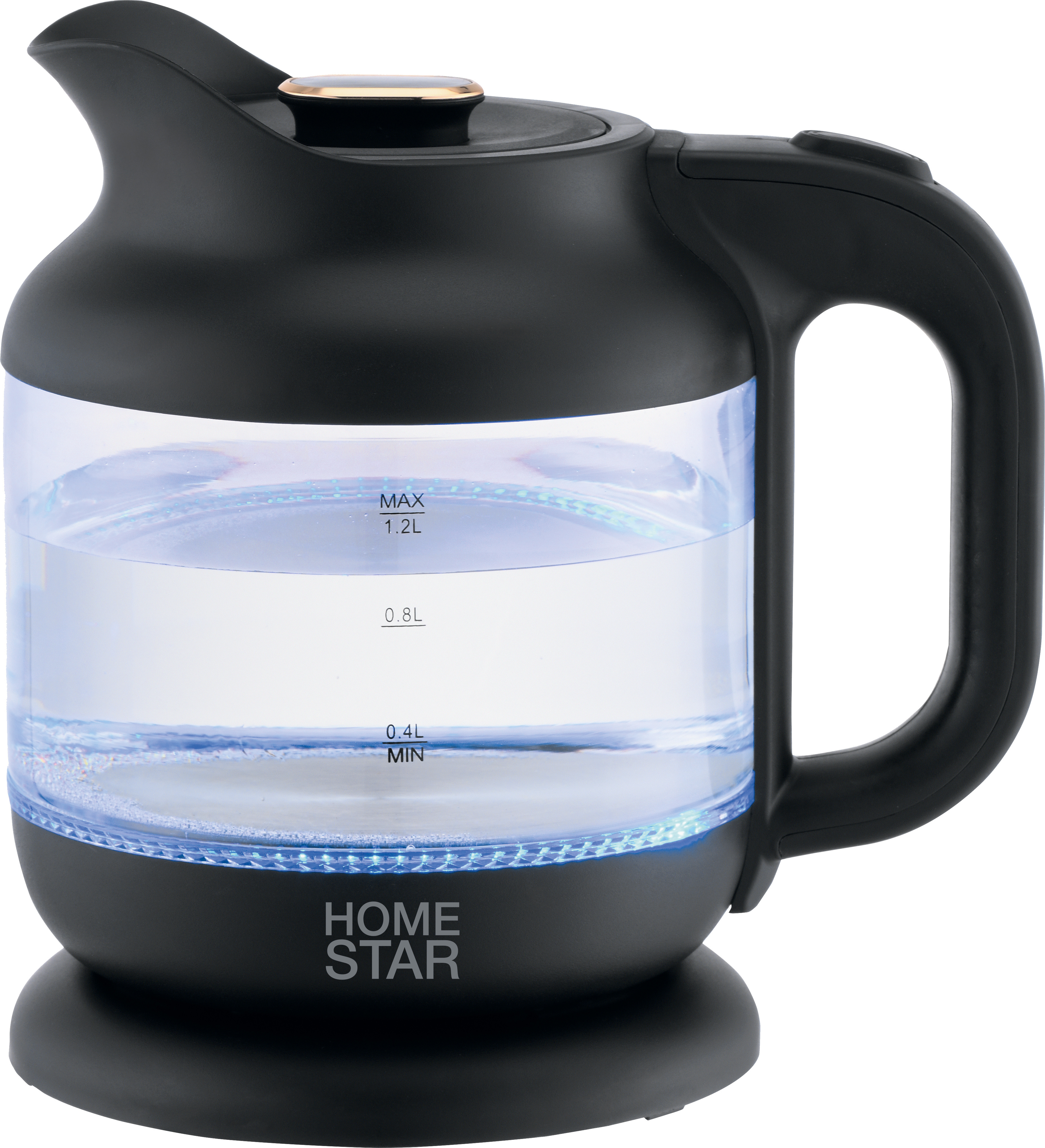 Изображение товара Электрический чайник Homestar HS-1056 стекло 1.2 л мощность 1630 Вт черный