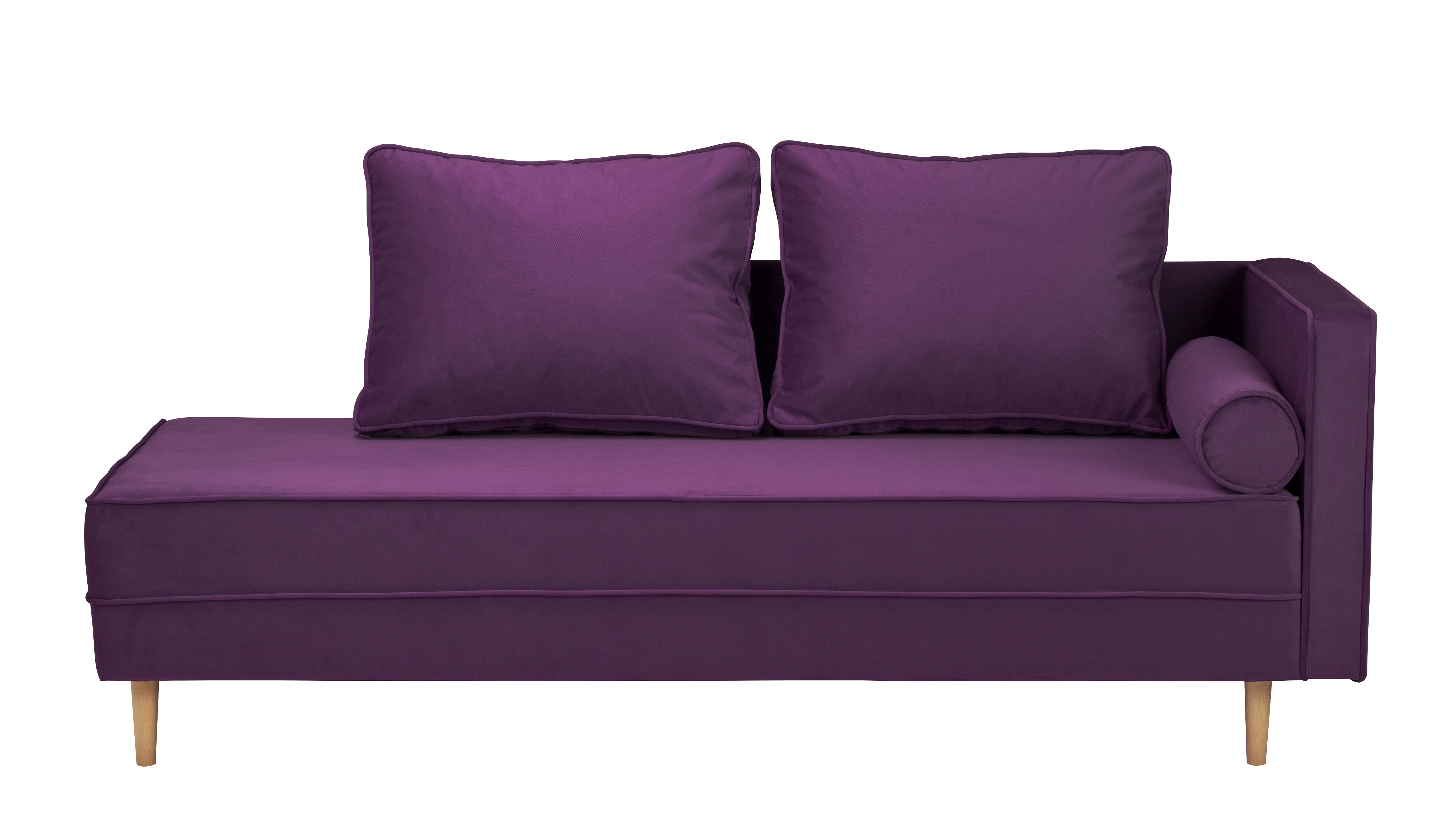 Изображение товара Диван прямой Блюз из велюра фиолетовый 195x74x74 см