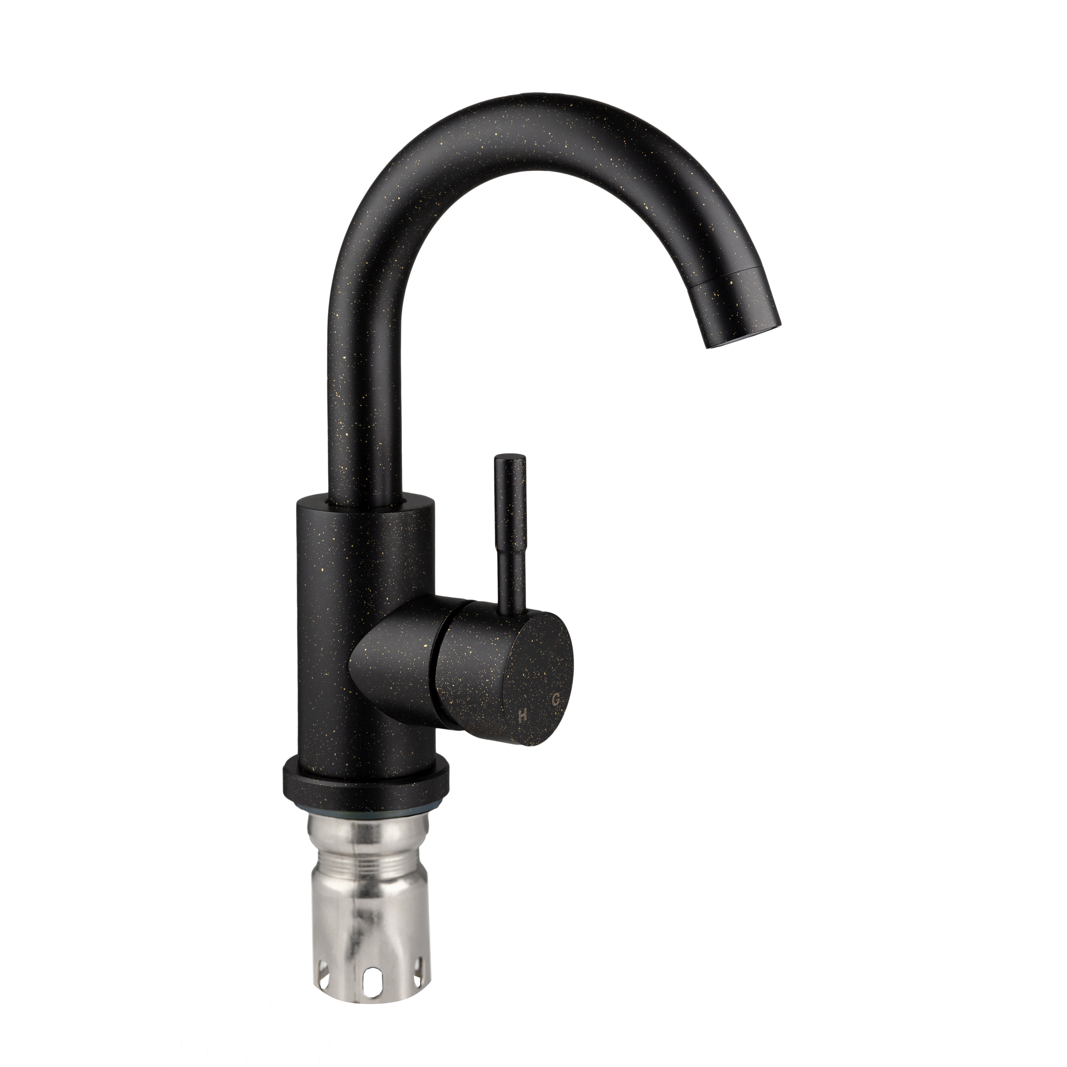 Изображение товара Смеситель для раковины Oute T40301K-303 однорычажный поворотный гусак 360 цвет черный