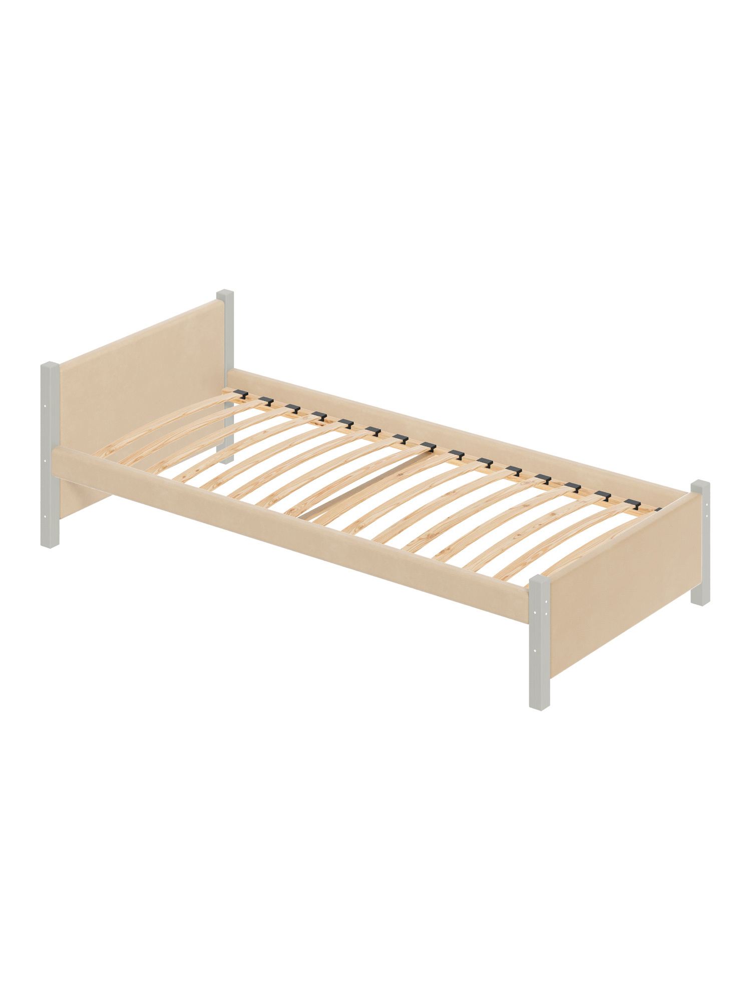 Изображение товара Кровать Solarius Односпальная Классика с мягкой обивкой 1170 90 x 63 x 210 см двп цвет бежевый/платиновый