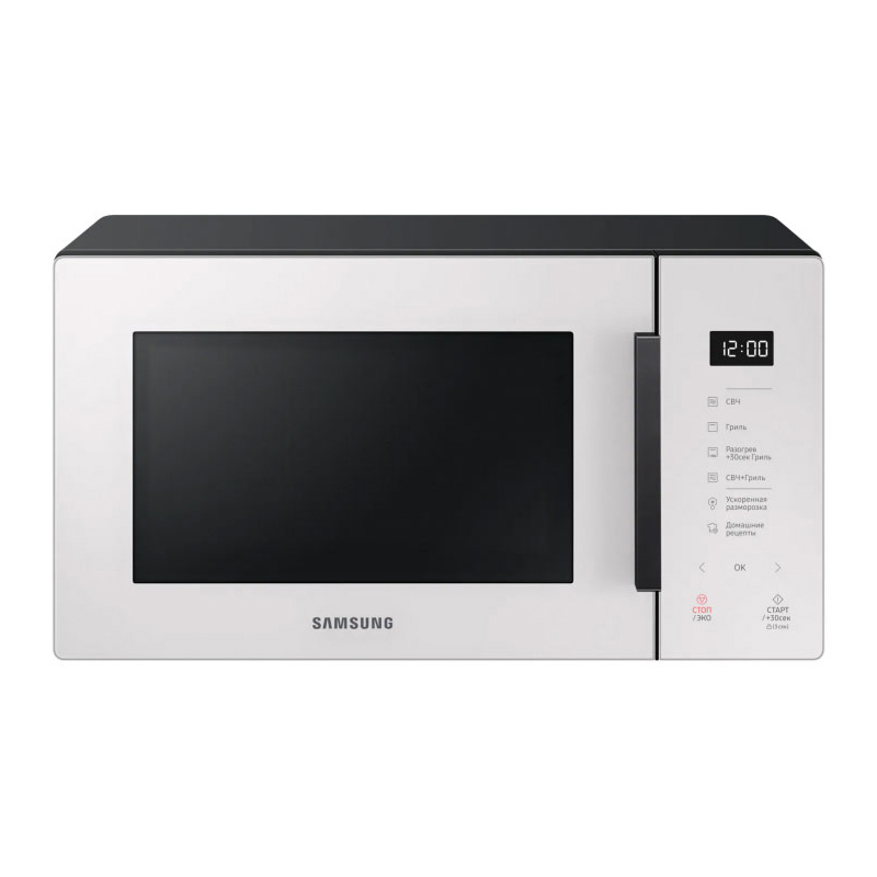 Изображение товара Отдельностоящая микроволновая печь Samsung MG23T5018AE/BW 23 л 48.9x27.5x38.1 см цвет белый Изображение товара Отдельностоящая микроволновая печь Samsung MG23T5018AE/BW 23 л 48.9x27.5x38.1 см цвет белый