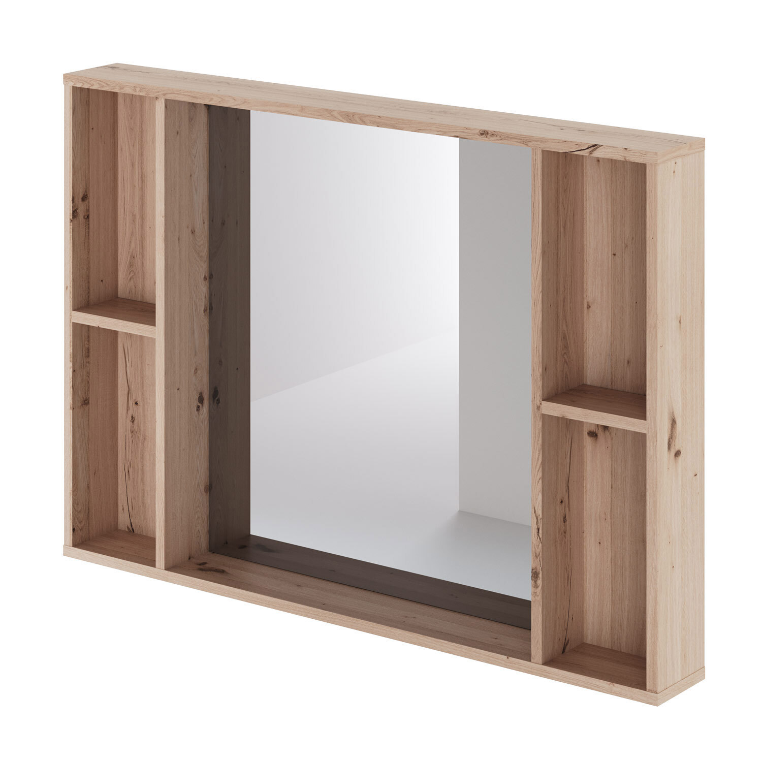 Изображение товара Зеркало для ванной комнаты Ika 70x100 см с полкой коллекция Lite